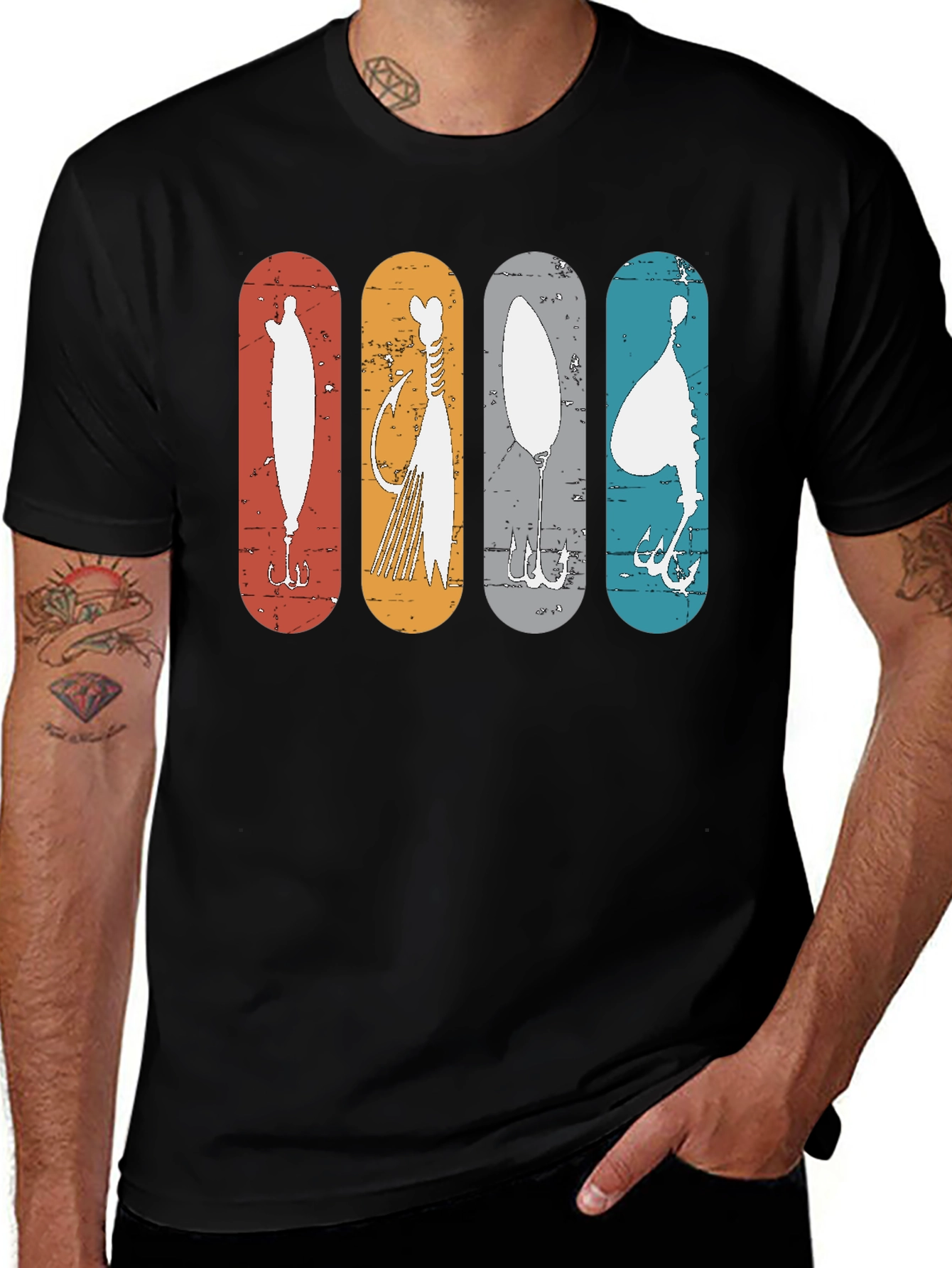 Retro Fishing Lures Graphic Tee