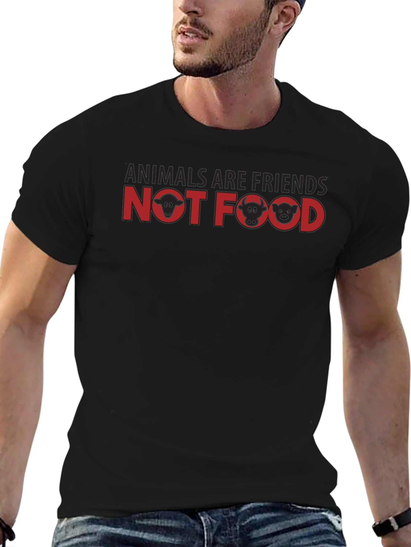 Vegan T-Shirt: Animals Are Friends Not Food