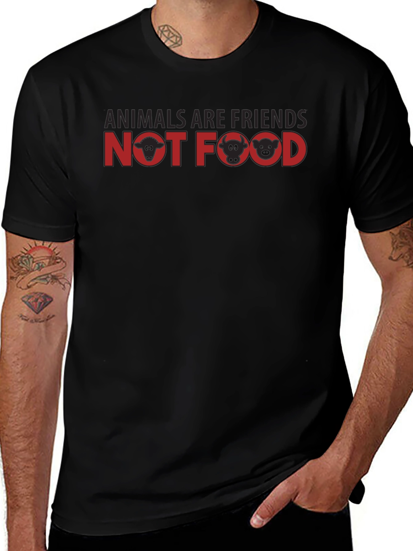 Vegan T-Shirt: Animals Are Friends Not Food