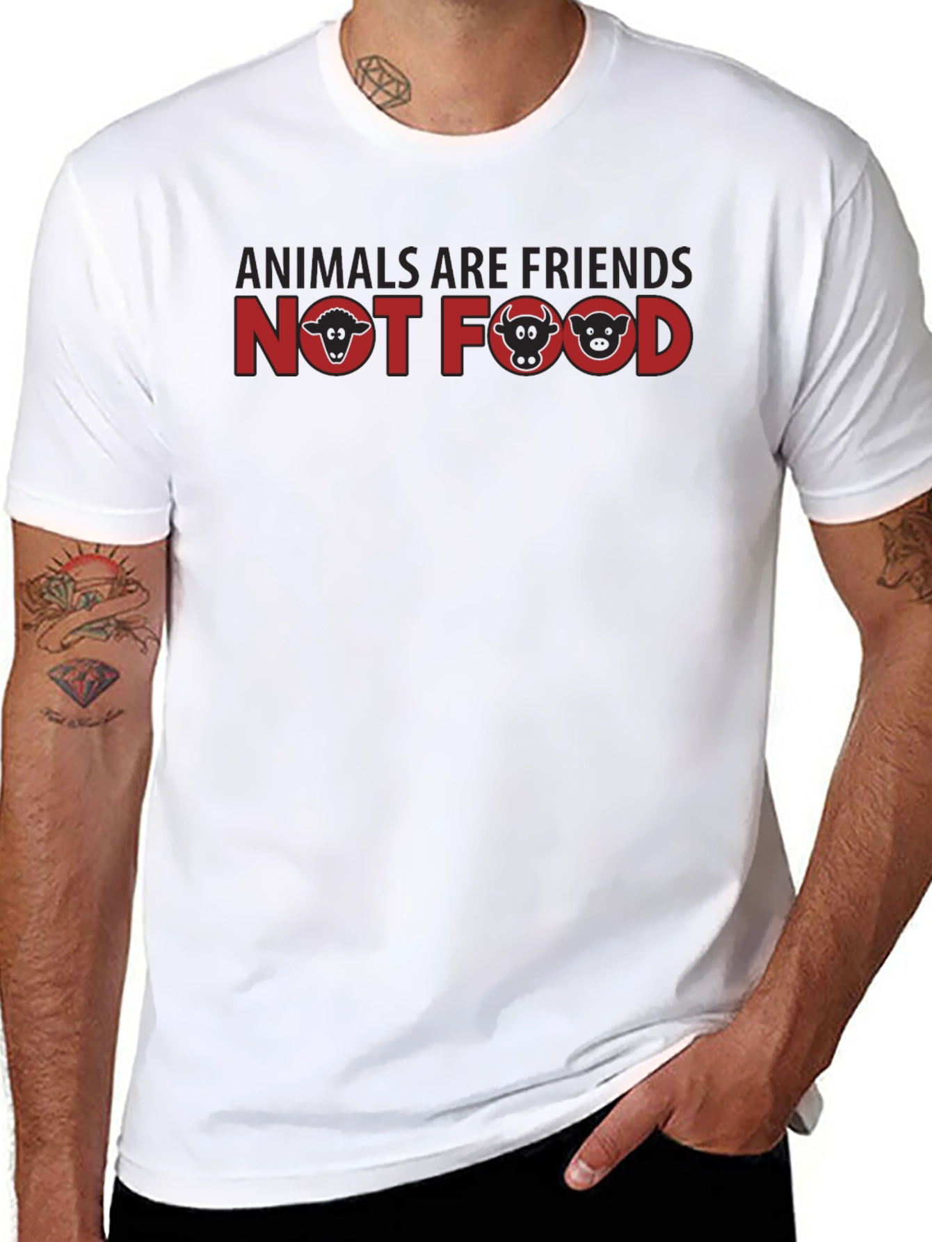 Vegan T-Shirt: Animals Are Friends Not Food