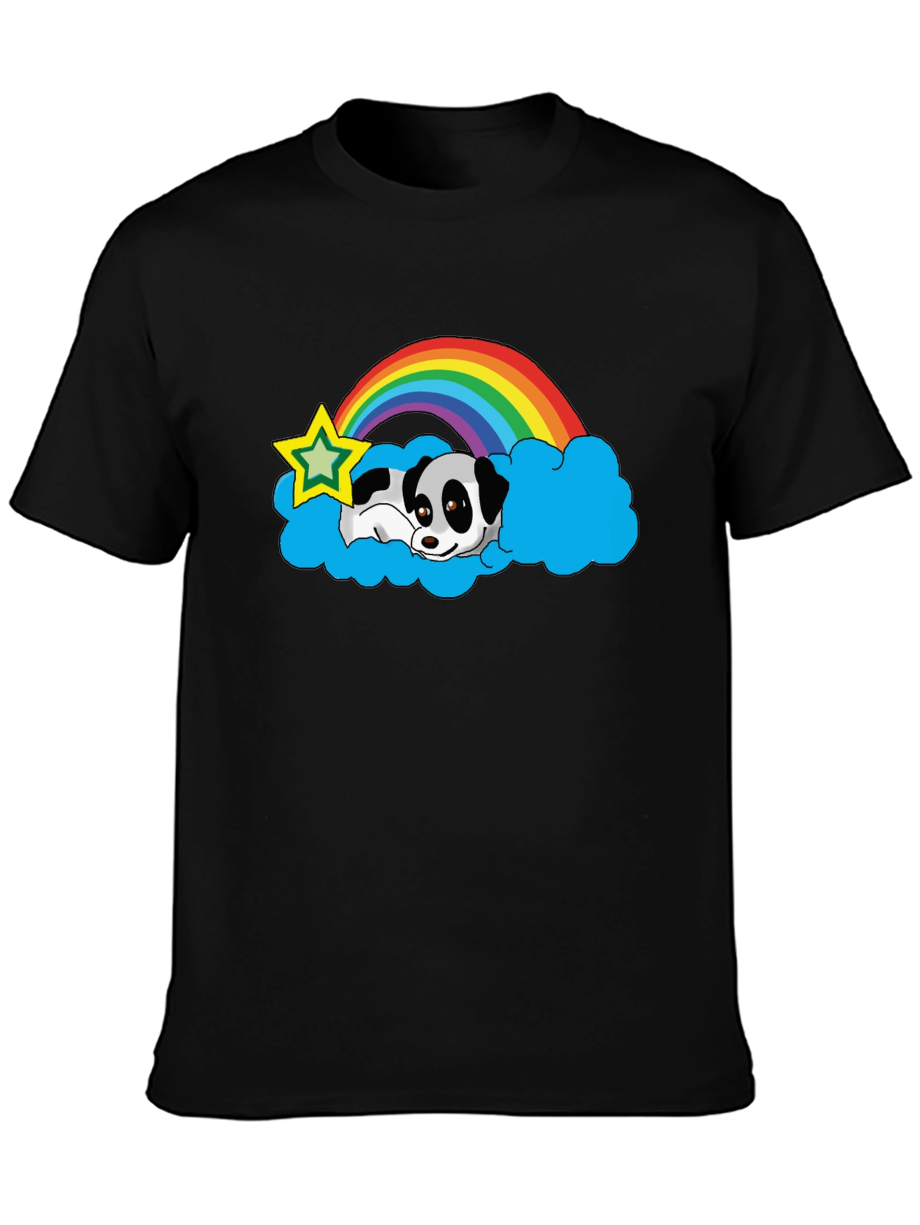 Panda Rainbow Cloud Graphic Tee