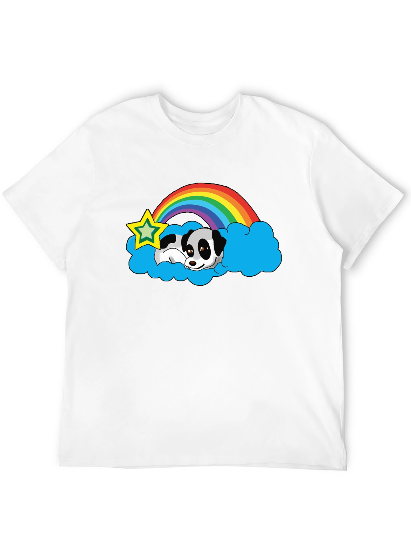 Panda Rainbow Cloud Graphic Tee