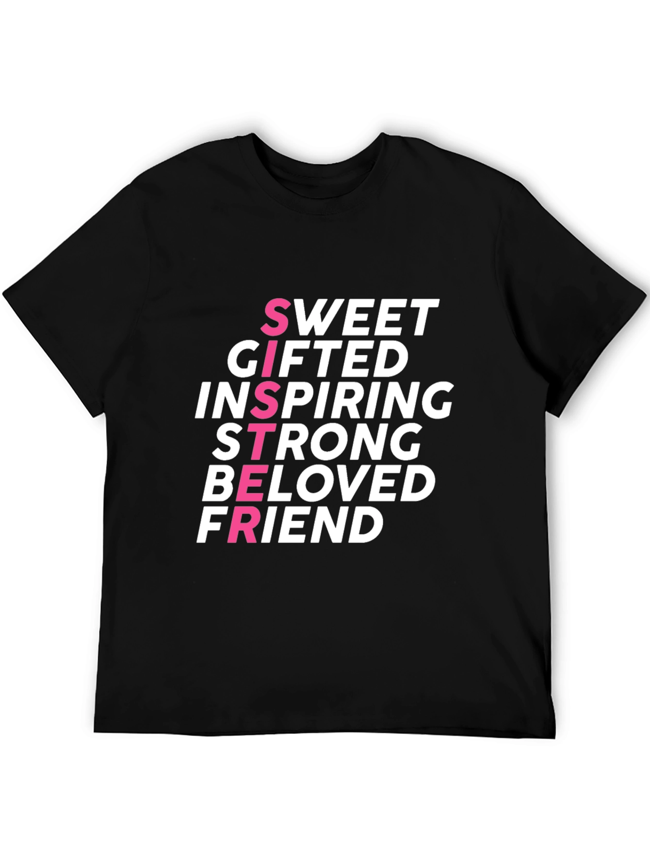 Sweet Sister Graphic Tee - Black Crew Neck T-Shirt