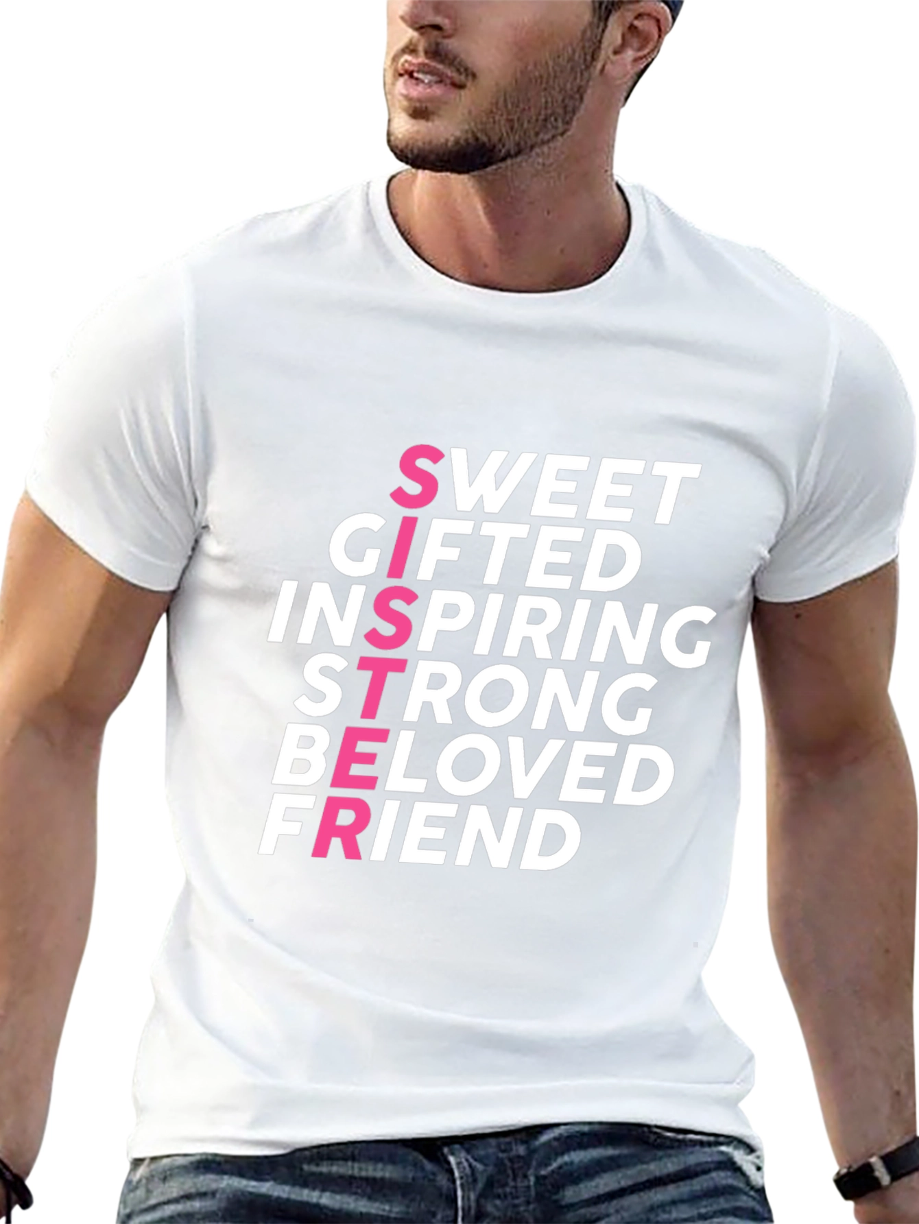 Sweet Sister Graphic Tee - Black Crew Neck T-Shirt