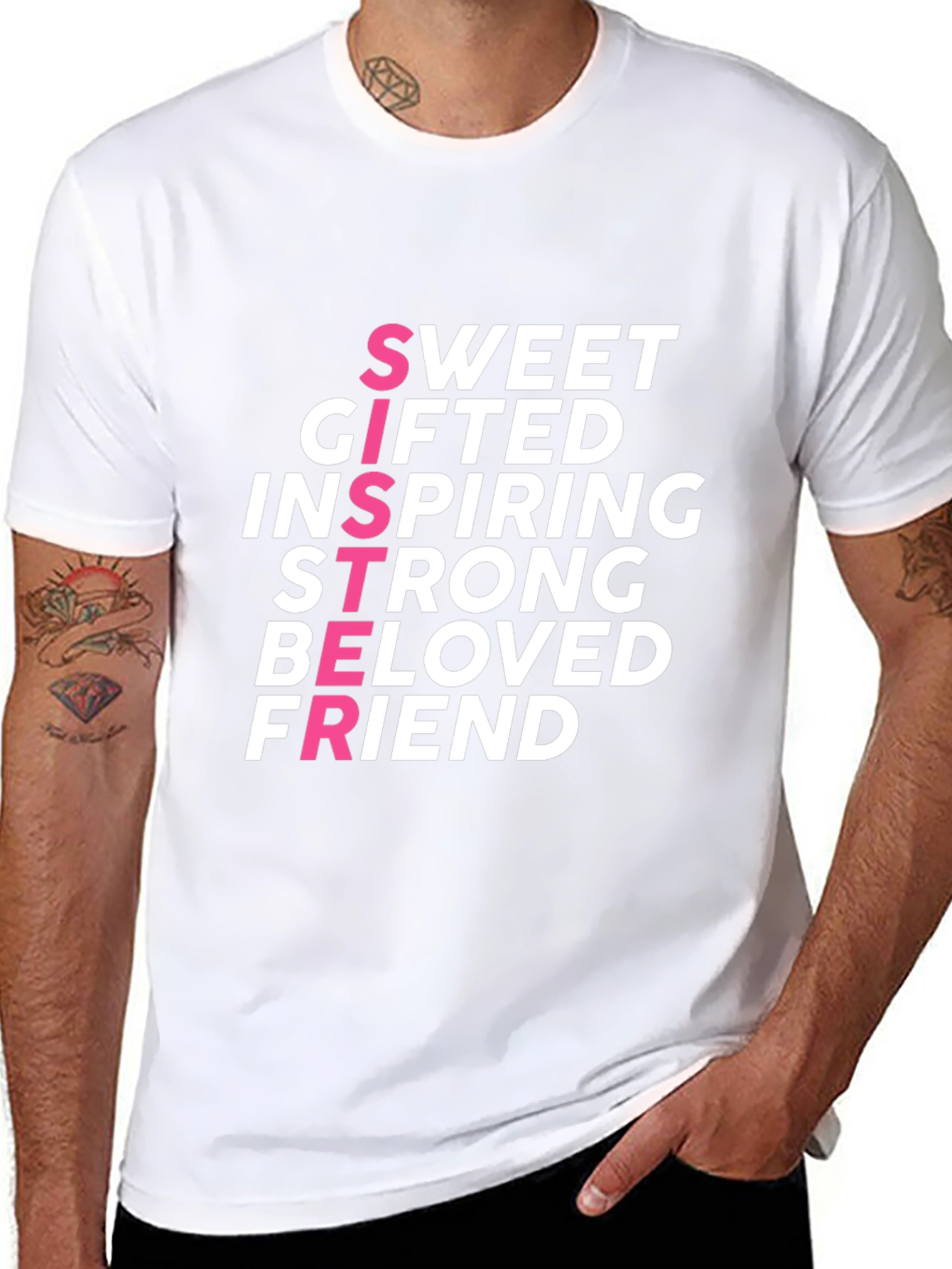 Sweet Sister Graphic Tee - Black Crew Neck T-Shirt