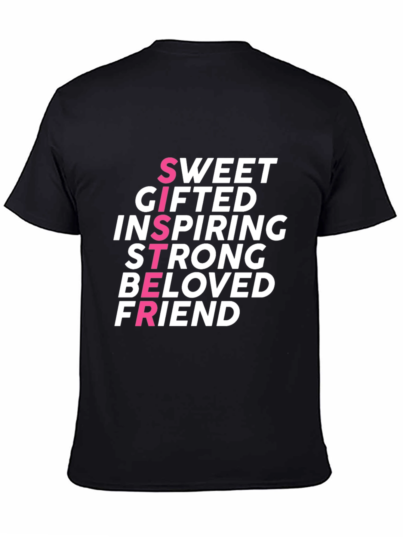 Sweet Sister Graphic Tee - Black Crew Neck T-Shirt