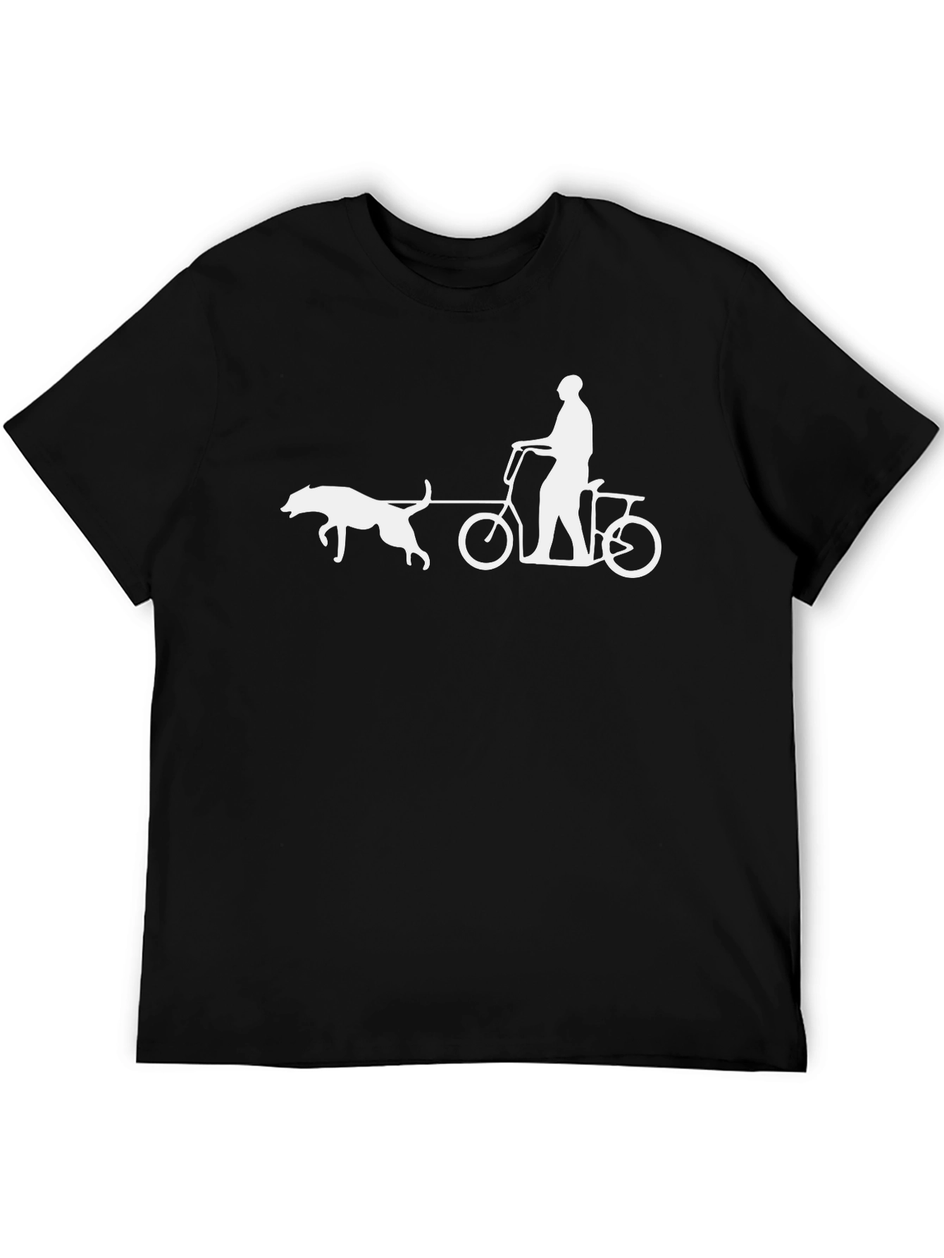 Dog Pulling Bike Graphic Tee - Black