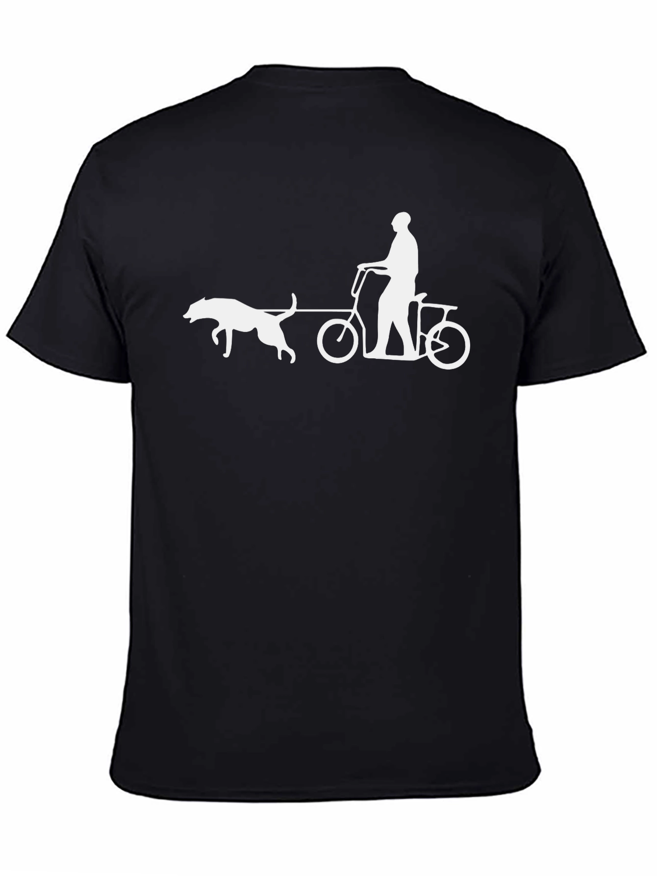 Dog Pulling Bike Graphic Tee - Black