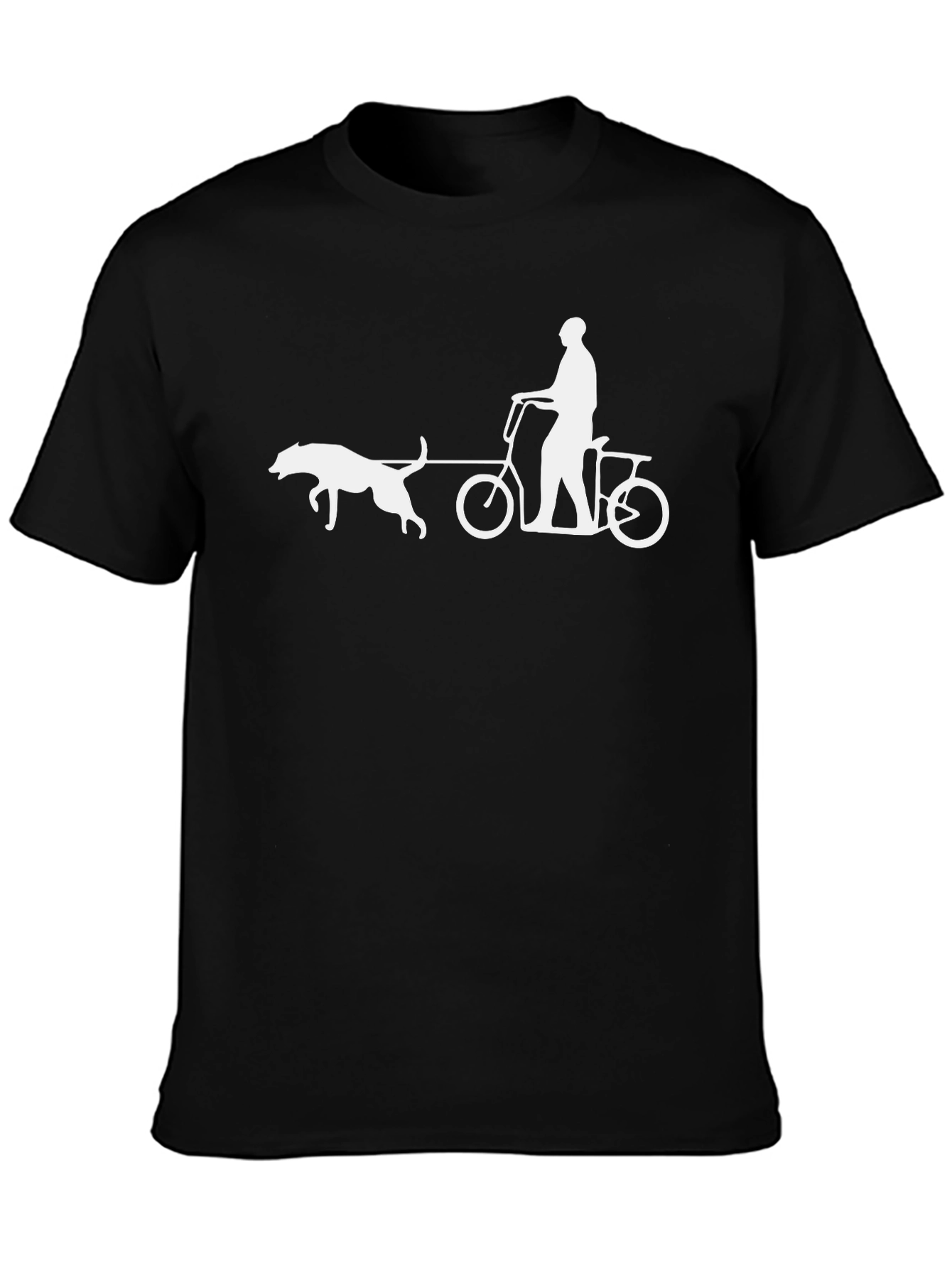 Dog Pulling Bike Graphic Tee - Black
