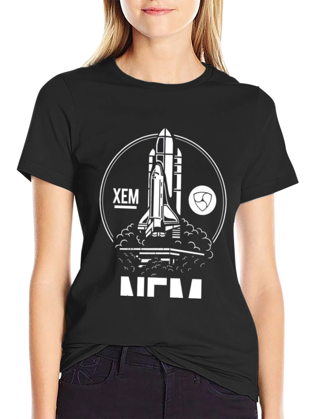 XEM NEM Rocket T-Shirt - Crypto Space Shuttle Tee