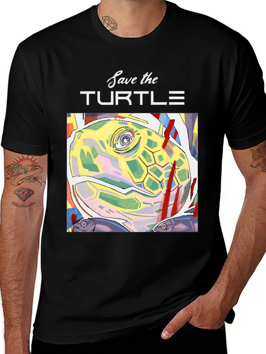 Save the Turtles Graphic Tee - Black