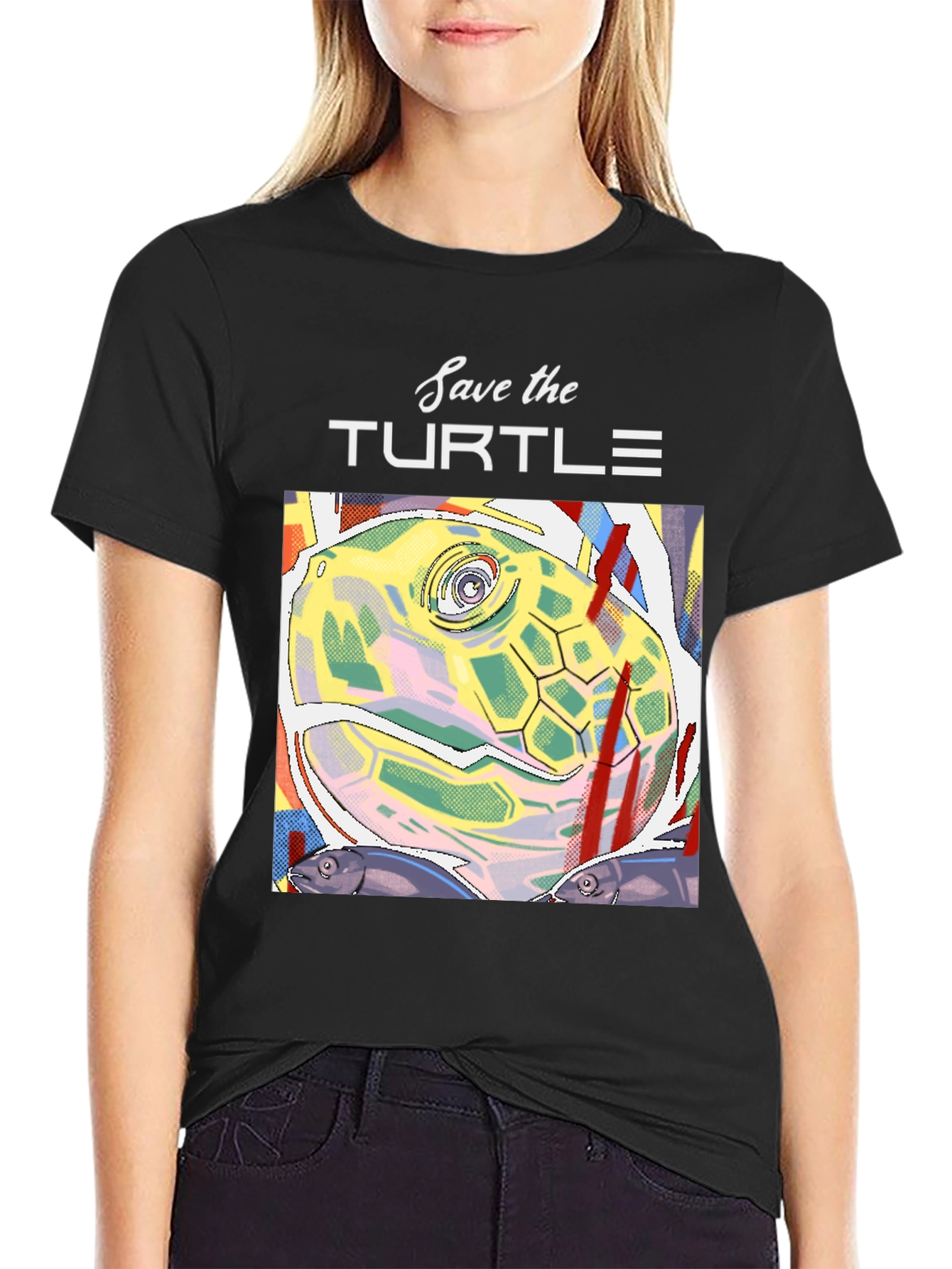 Save the Turtles Graphic Tee - Black