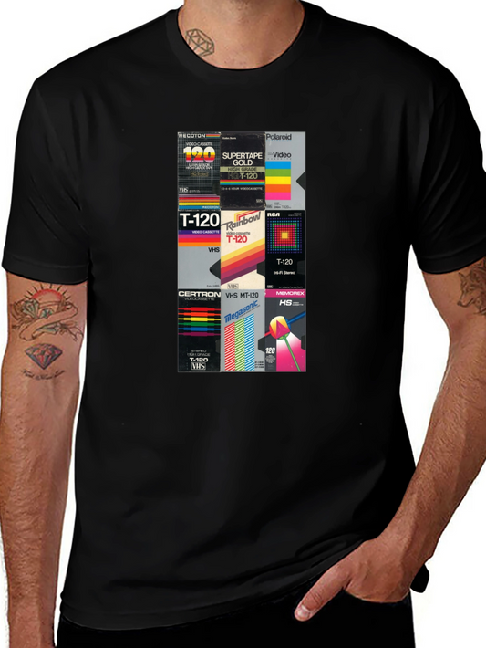 Vintage VHS Tape Graphic Tee - Retro Video Cassette T-Shirt