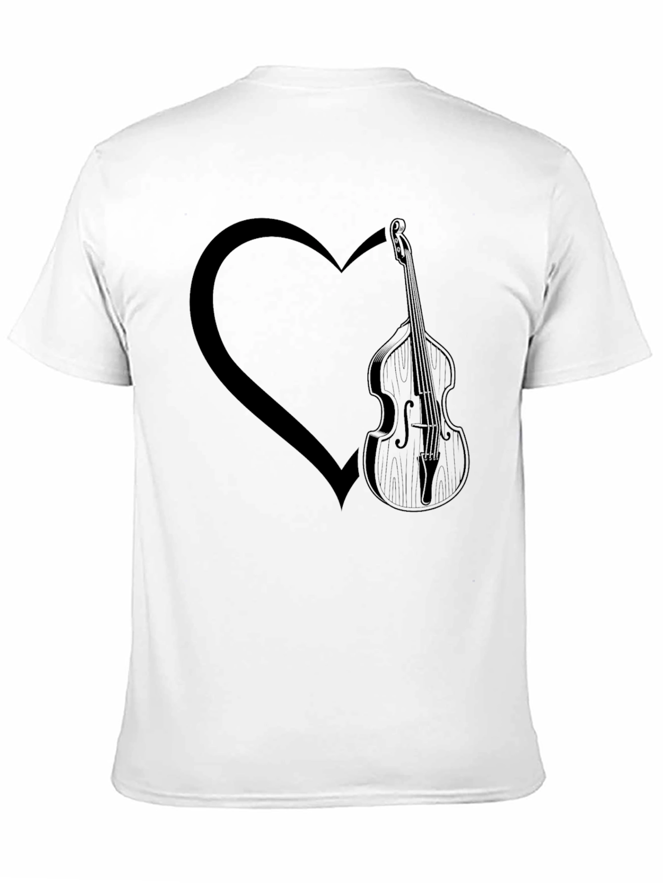 Bass Guitar Heart Graphic Tee - Mens Black T-Shirt