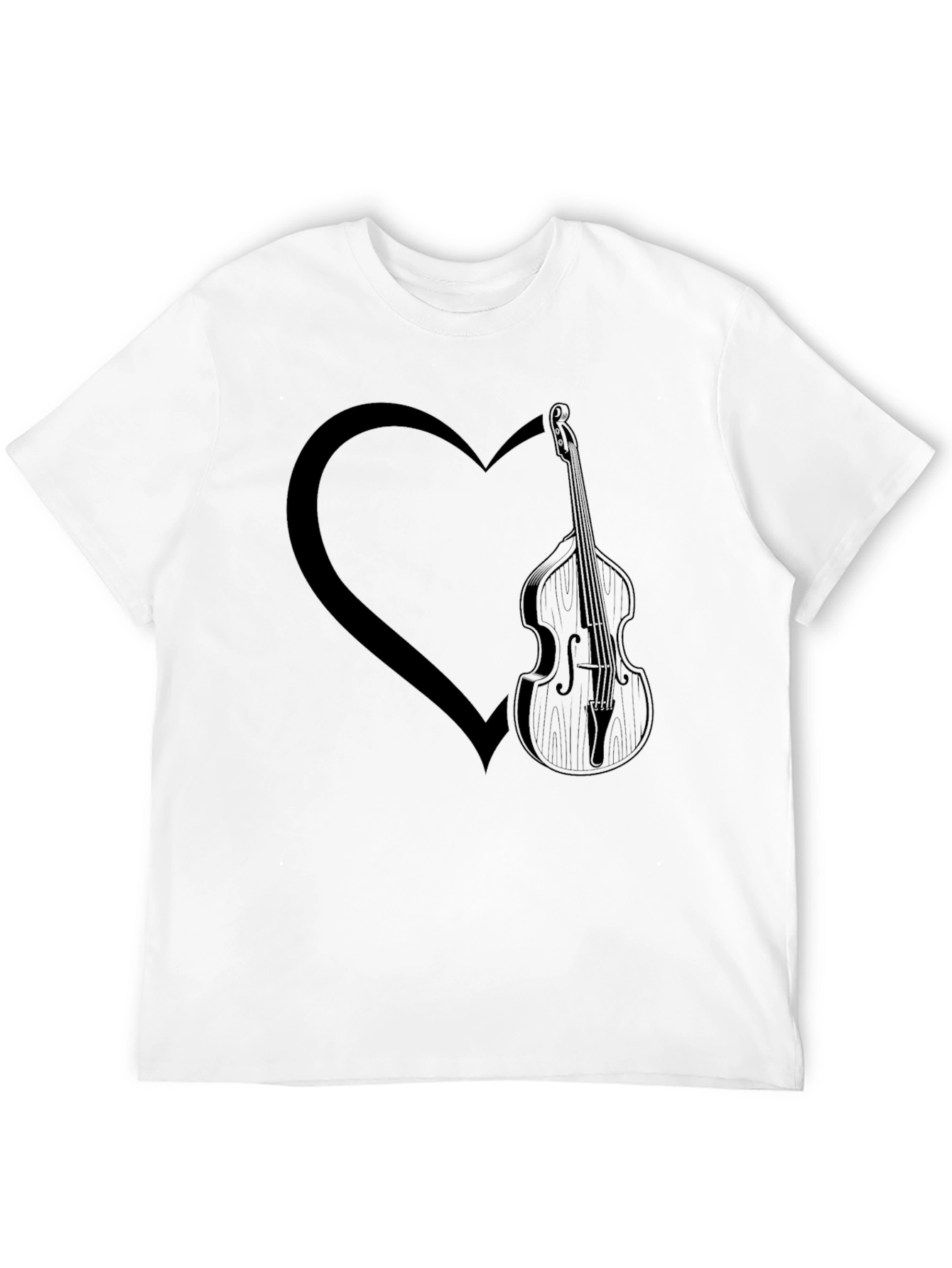 Bass Guitar Heart Graphic Tee - Mens Black T-Shirt