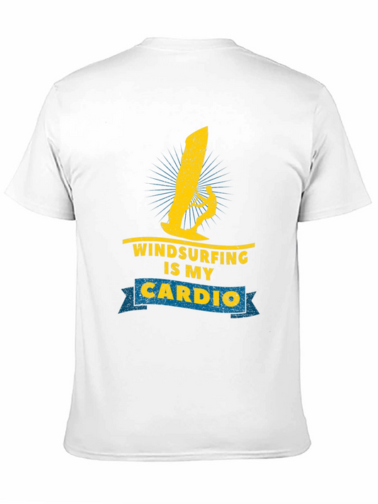 Windsurfing is My Cardio Black T-Shirt