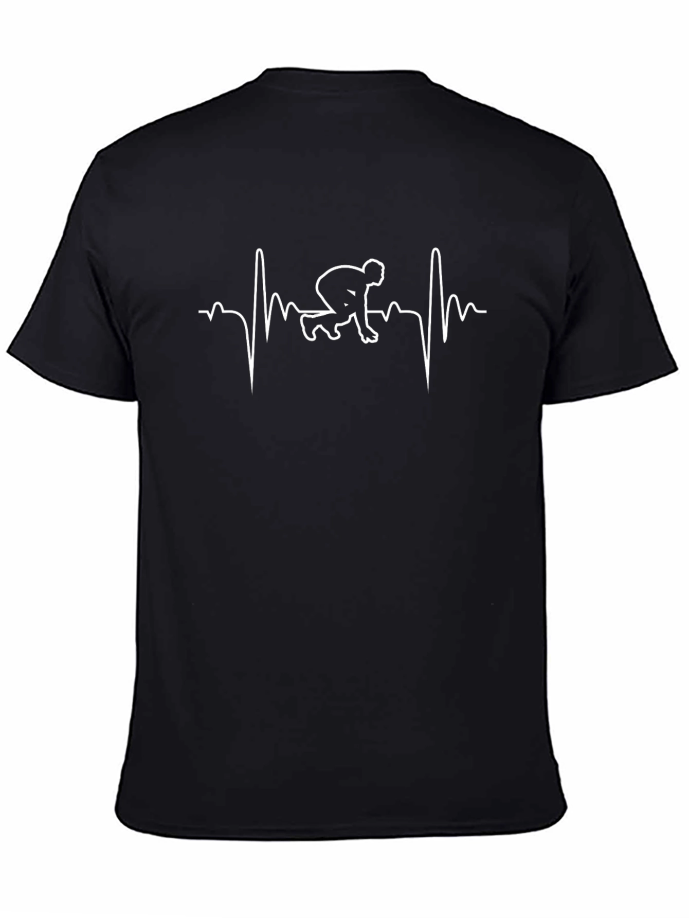 Runner Heartbeat Graphic Tee - Black Cotton T-Shirt