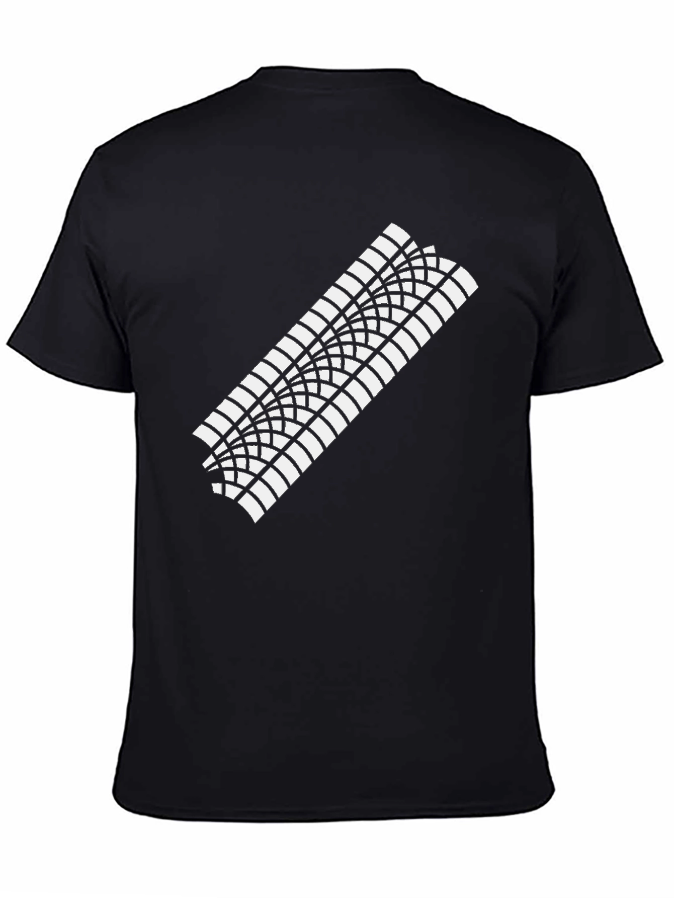 Tire Tread Graphic Tee - Black Cotton T-Shirt