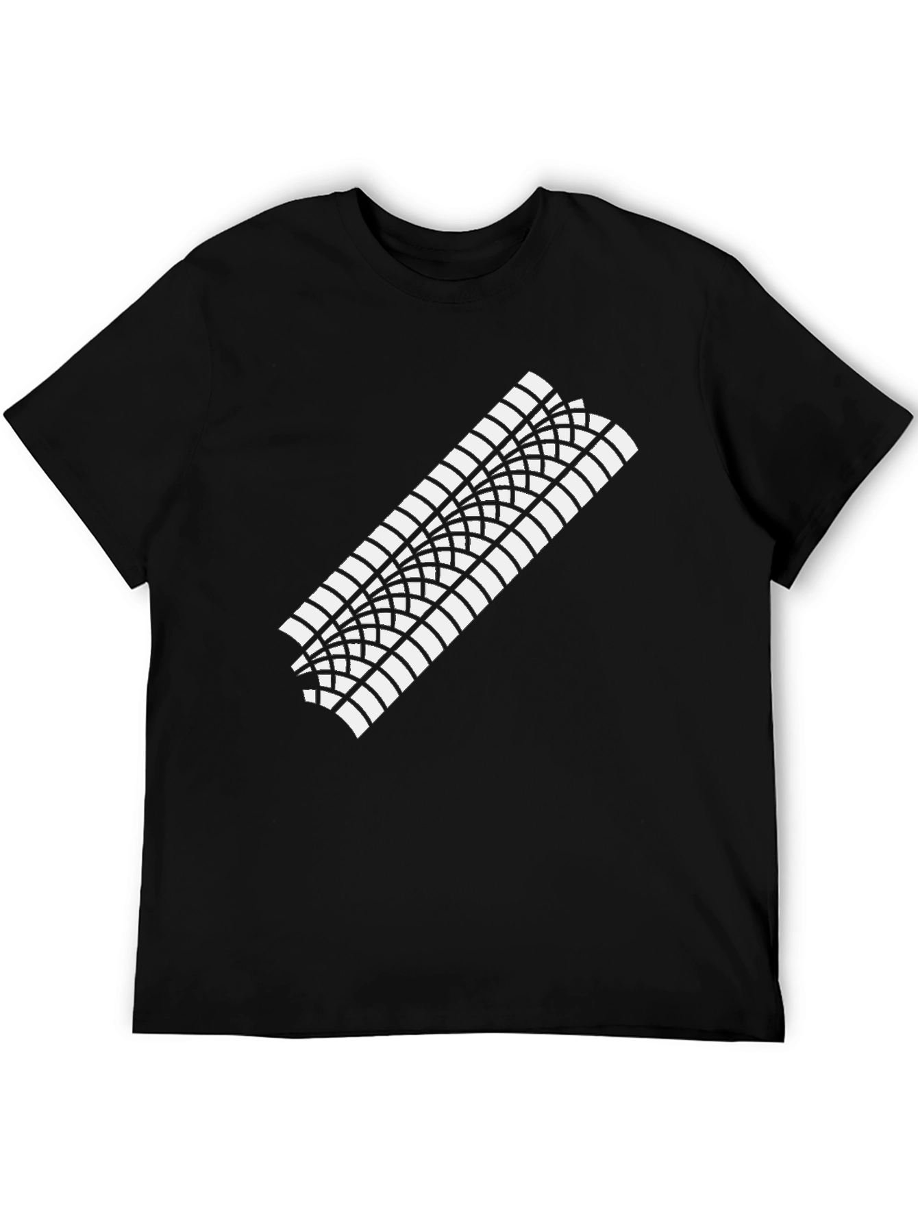 Tire Tread Graphic Tee - Black Cotton T-Shirt
