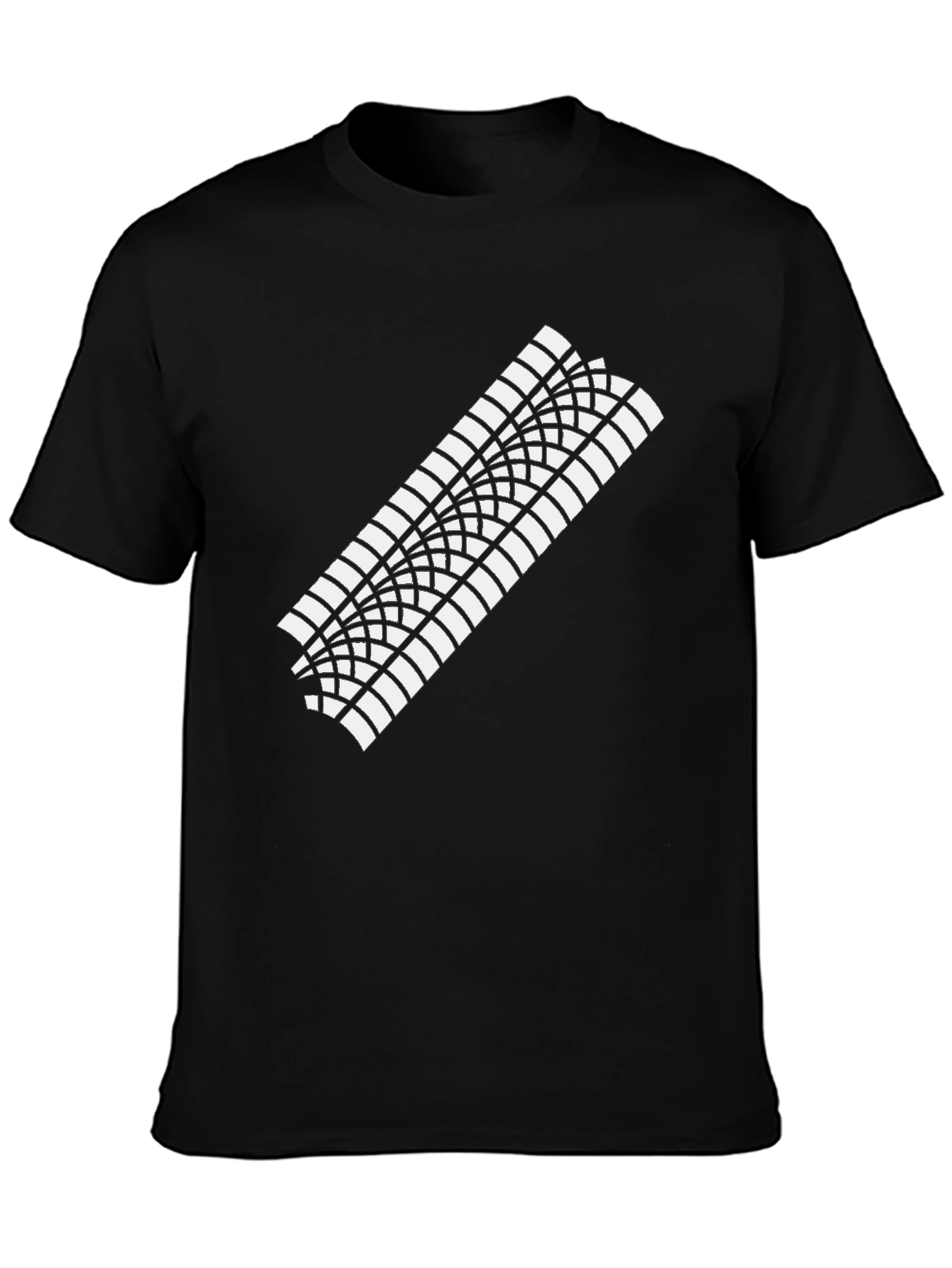 Tire Tread Graphic Tee - Black Cotton T-Shirt