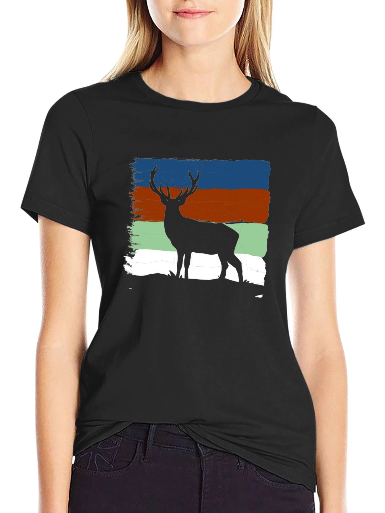 Deer Silhouette T-Shirt - Nature Inspired Design