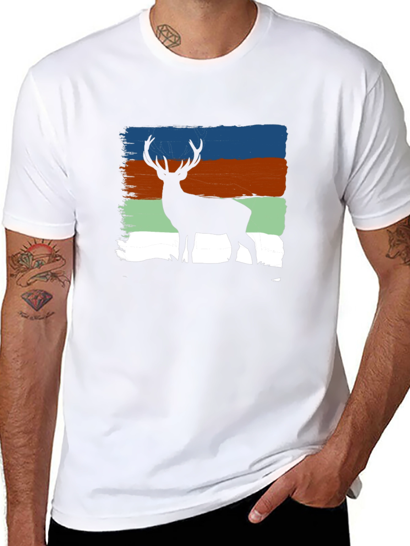Deer Silhouette T-Shirt - Nature Inspired Design