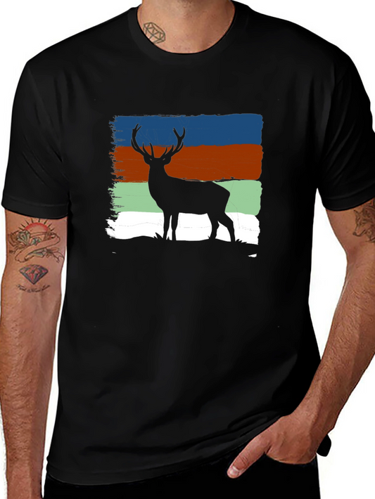 Deer Silhouette T-Shirt - Nature Inspired Design