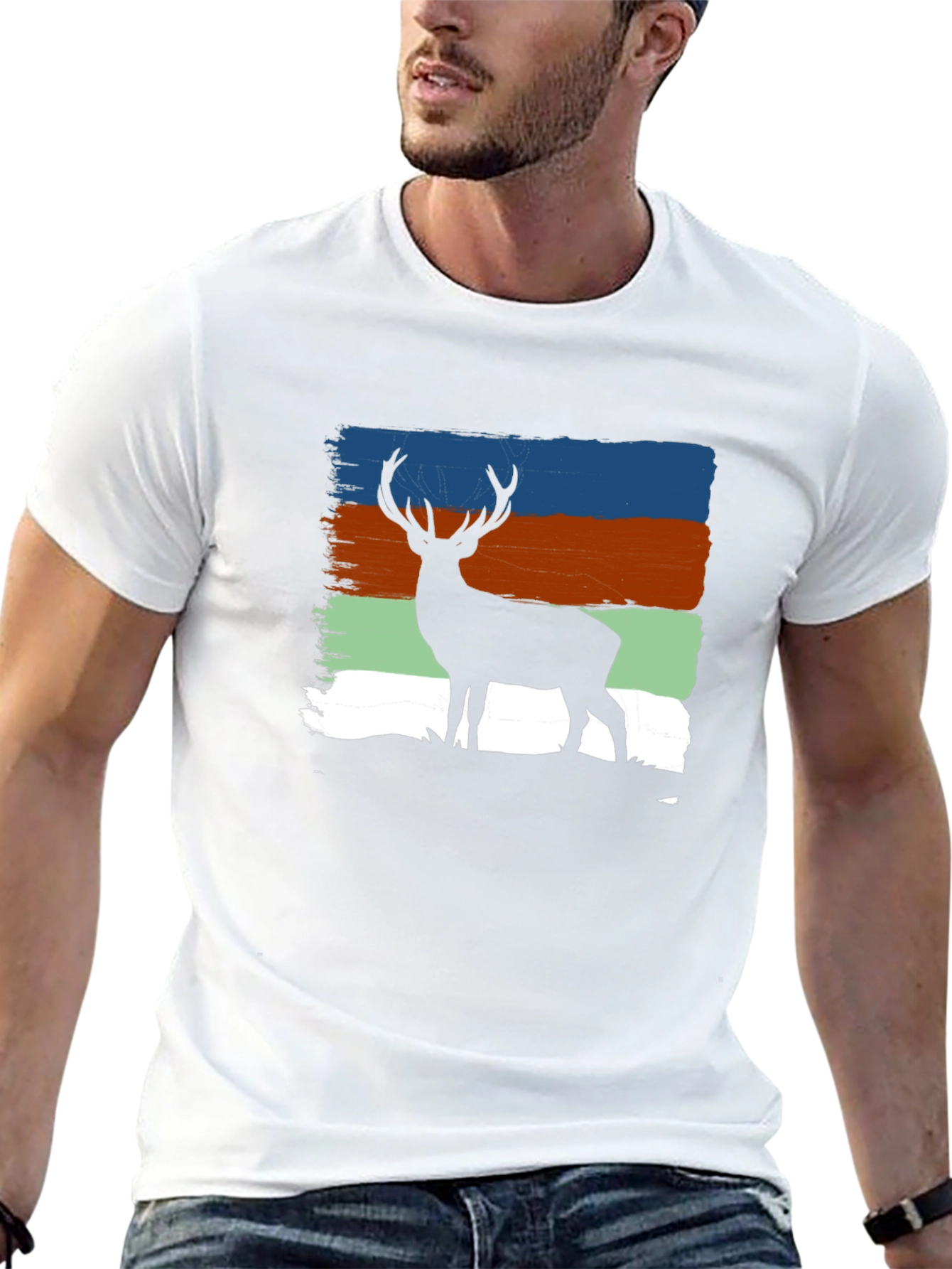 Deer Silhouette T-Shirt - Nature Inspired Design