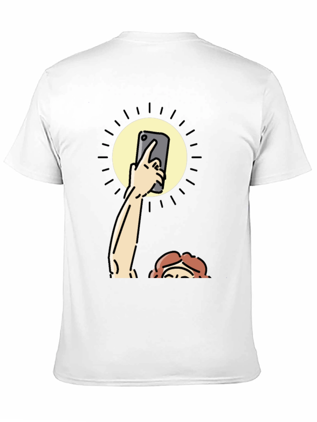 Funny Sun Selfie Black T-Shirt