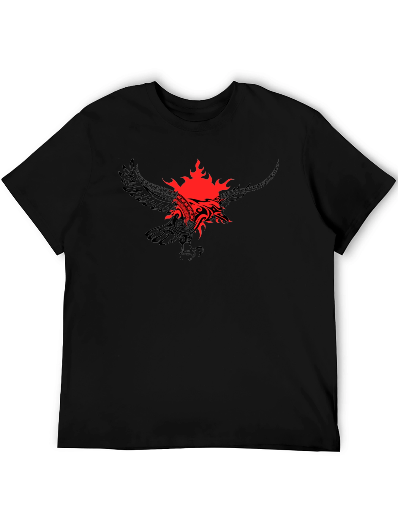 Tribal Phoenix Graphic Tee - Black