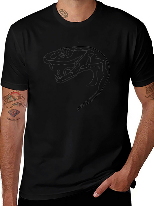 Mens Black Snake Graphic Tee