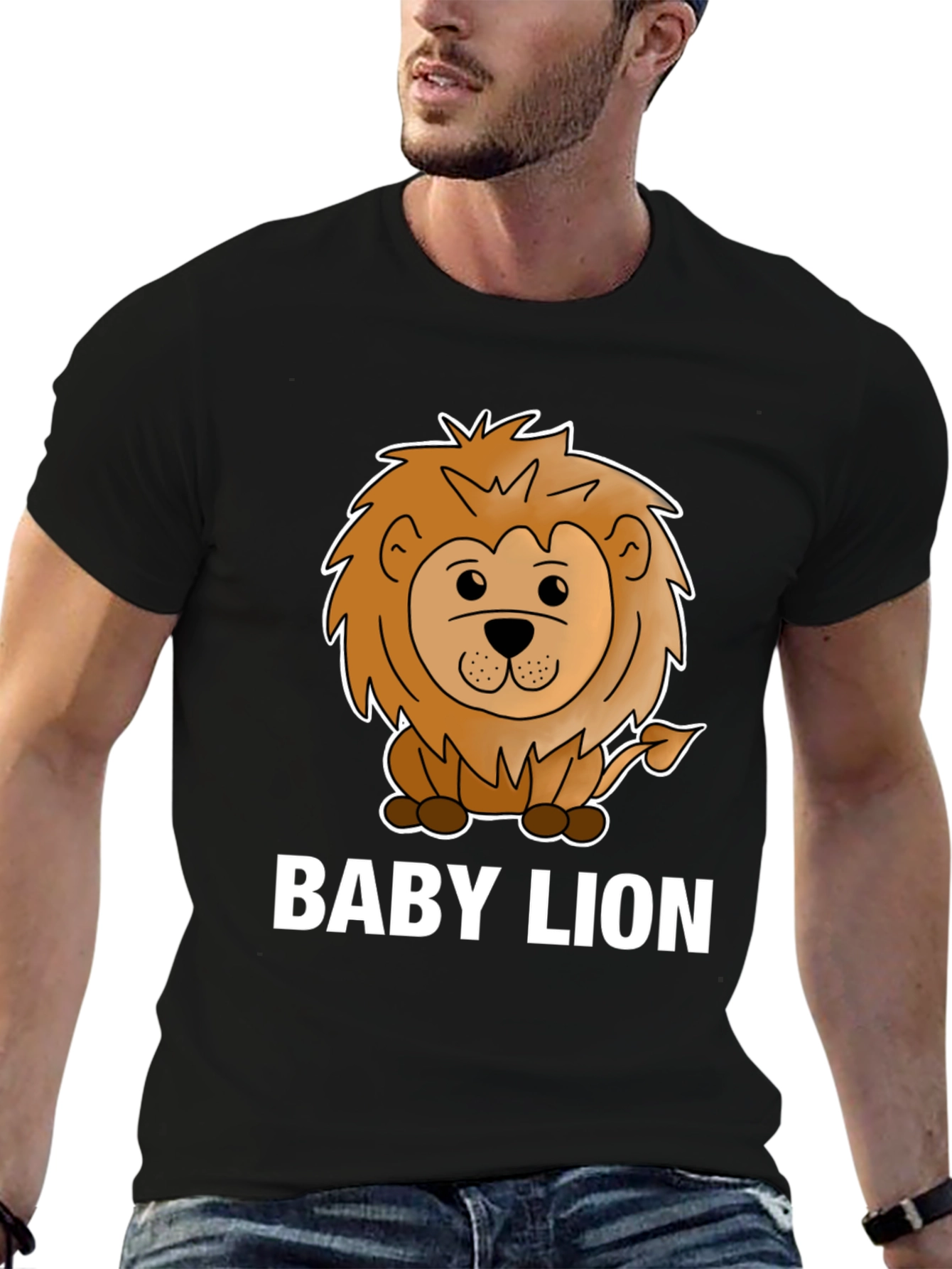 Baby Lion Graphic Tee - Cute Animal Cartoon Shirt