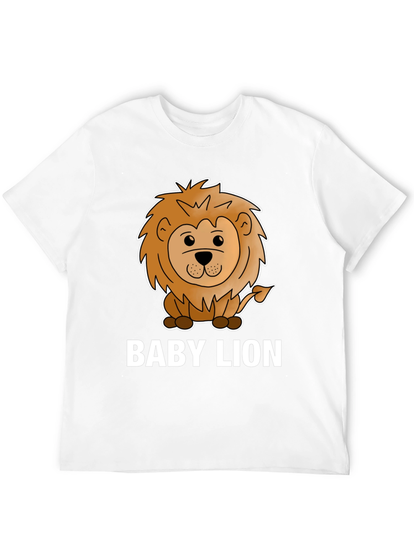 Baby Lion Graphic Tee - Cute Animal Cartoon Shirt