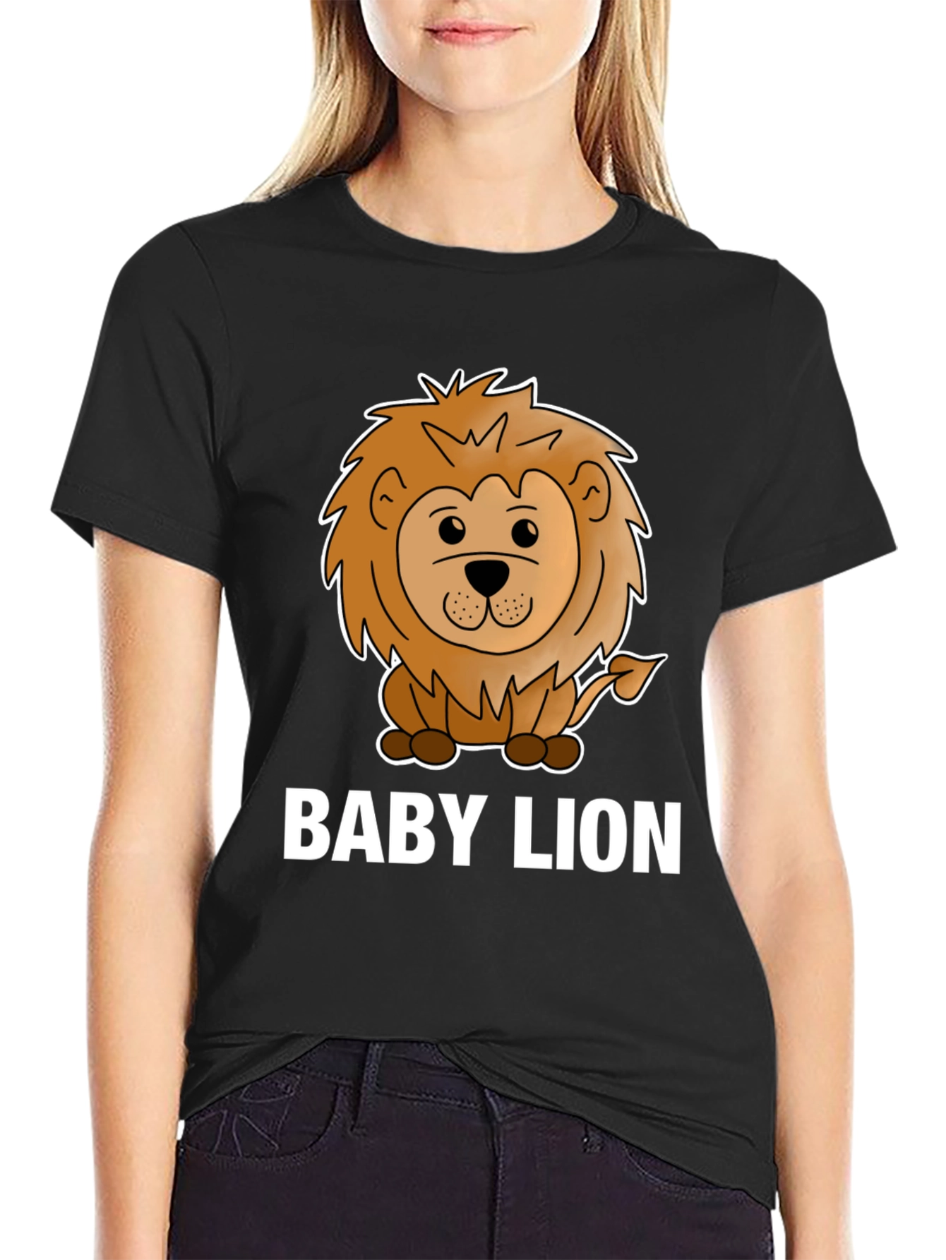 Baby Lion Graphic Tee - Cute Animal Cartoon Shirt