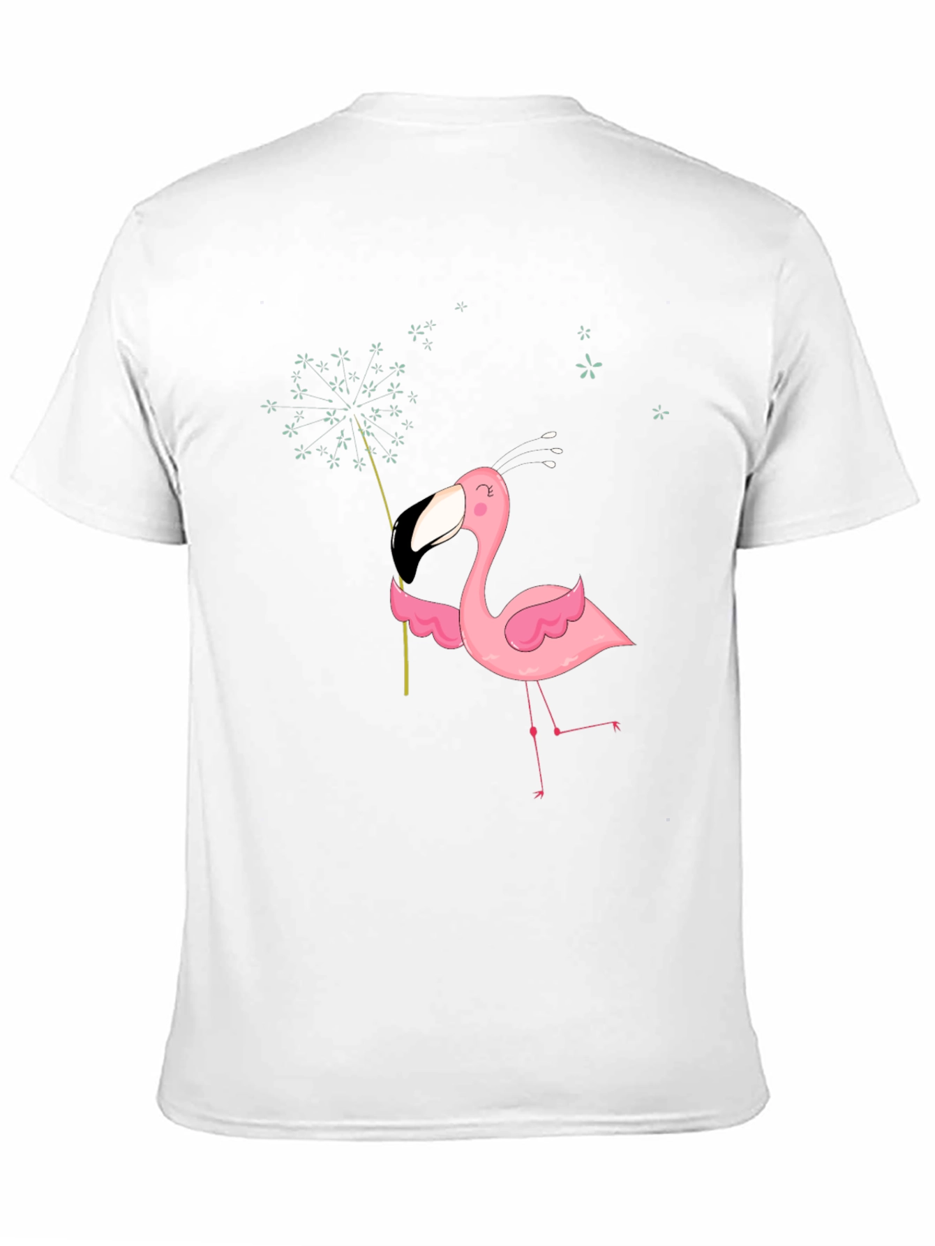 Mens Black T-Shirt with Flamingo Graphic