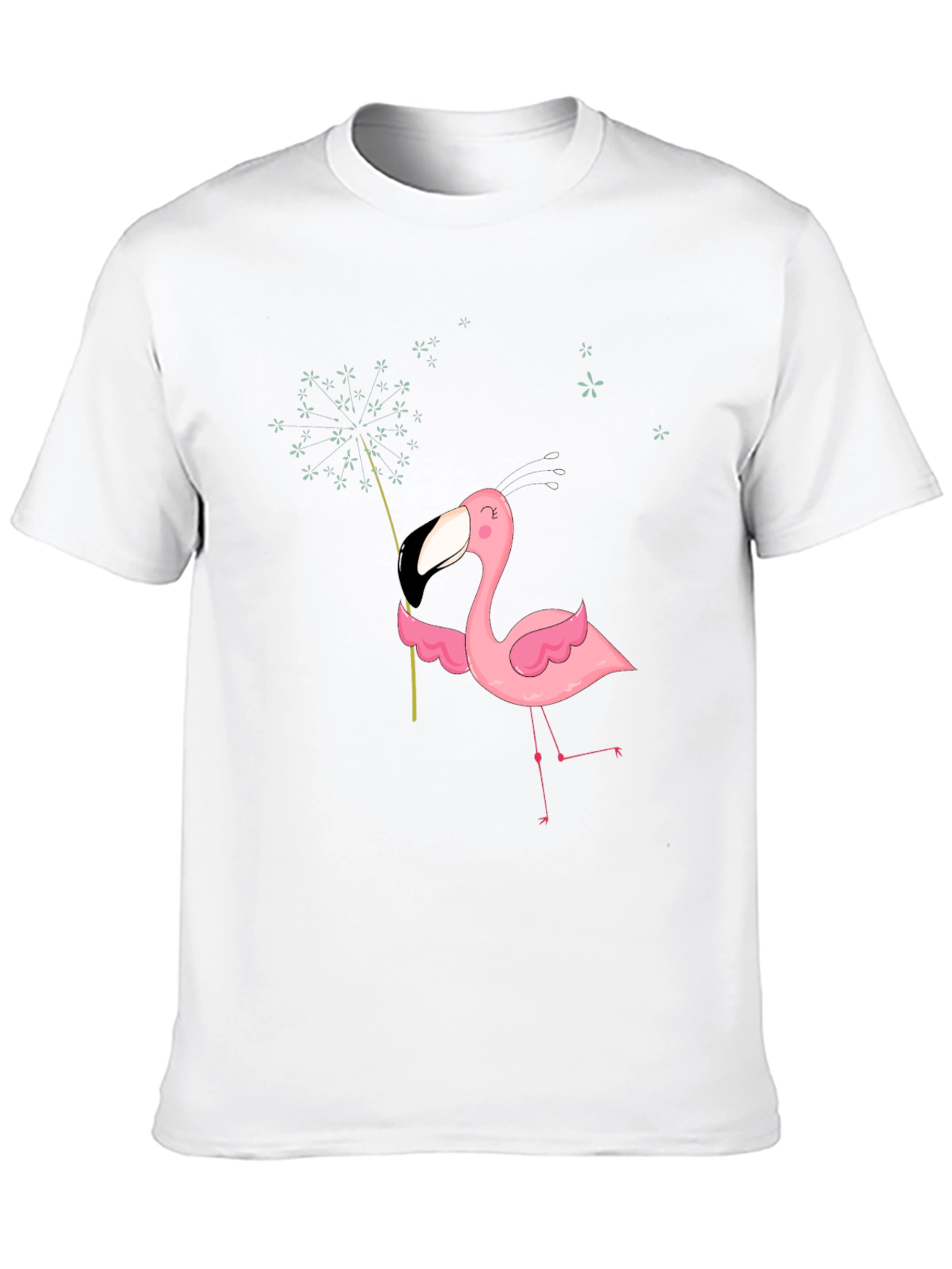 Mens Black T-Shirt with Flamingo Graphic