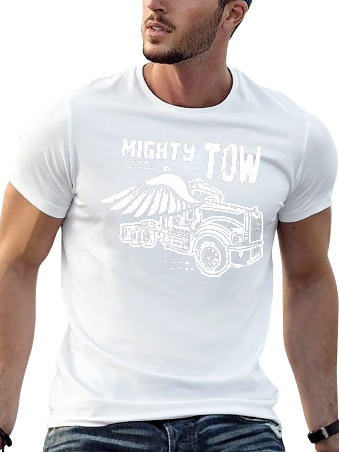 Mighty Tow Truck Graphic Tee - Black