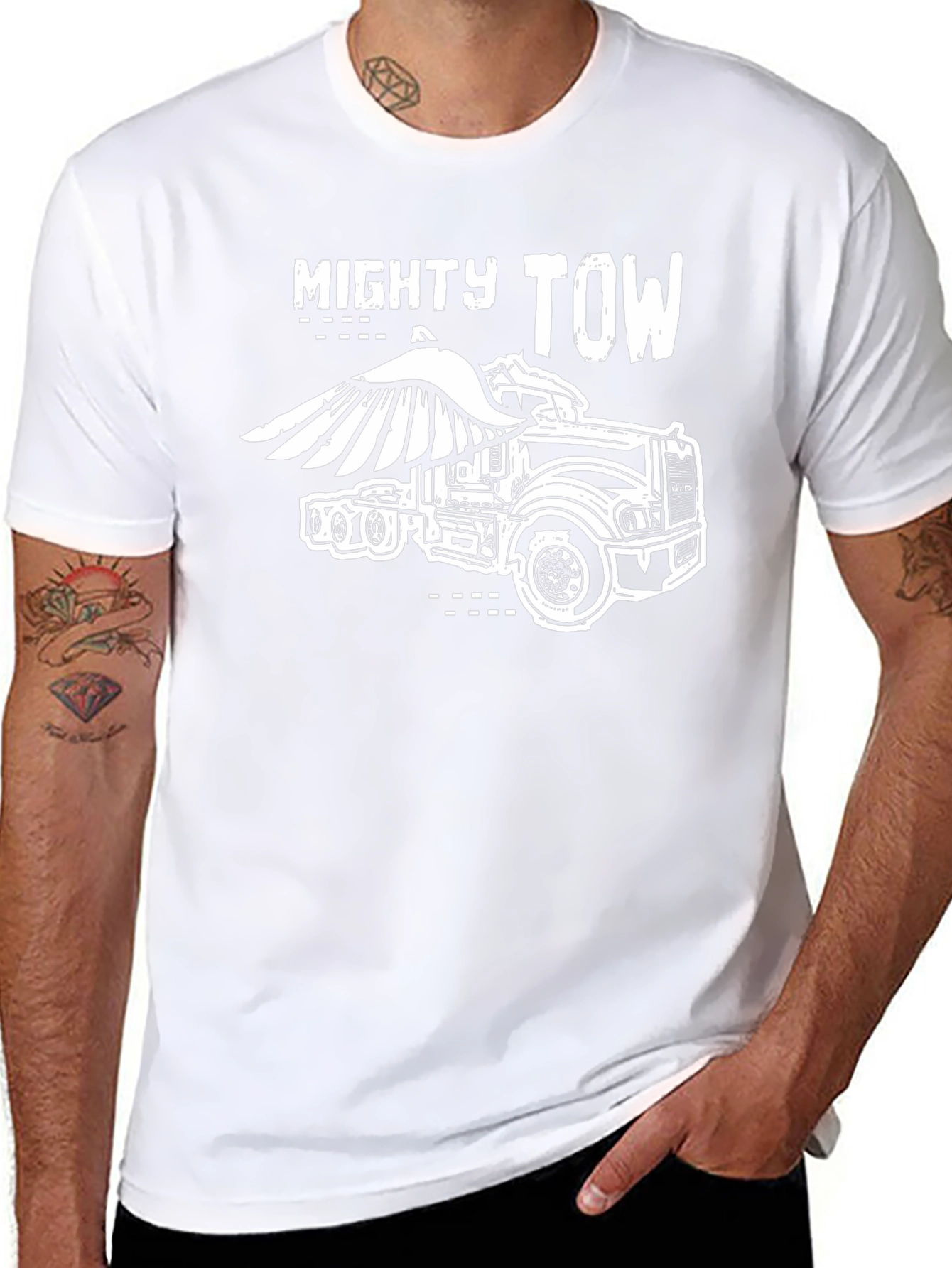 Mighty Tow Truck Graphic Tee - Black