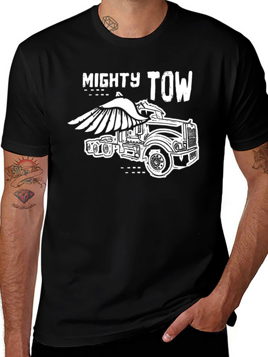 Mighty Tow Truck Graphic Tee - Black
