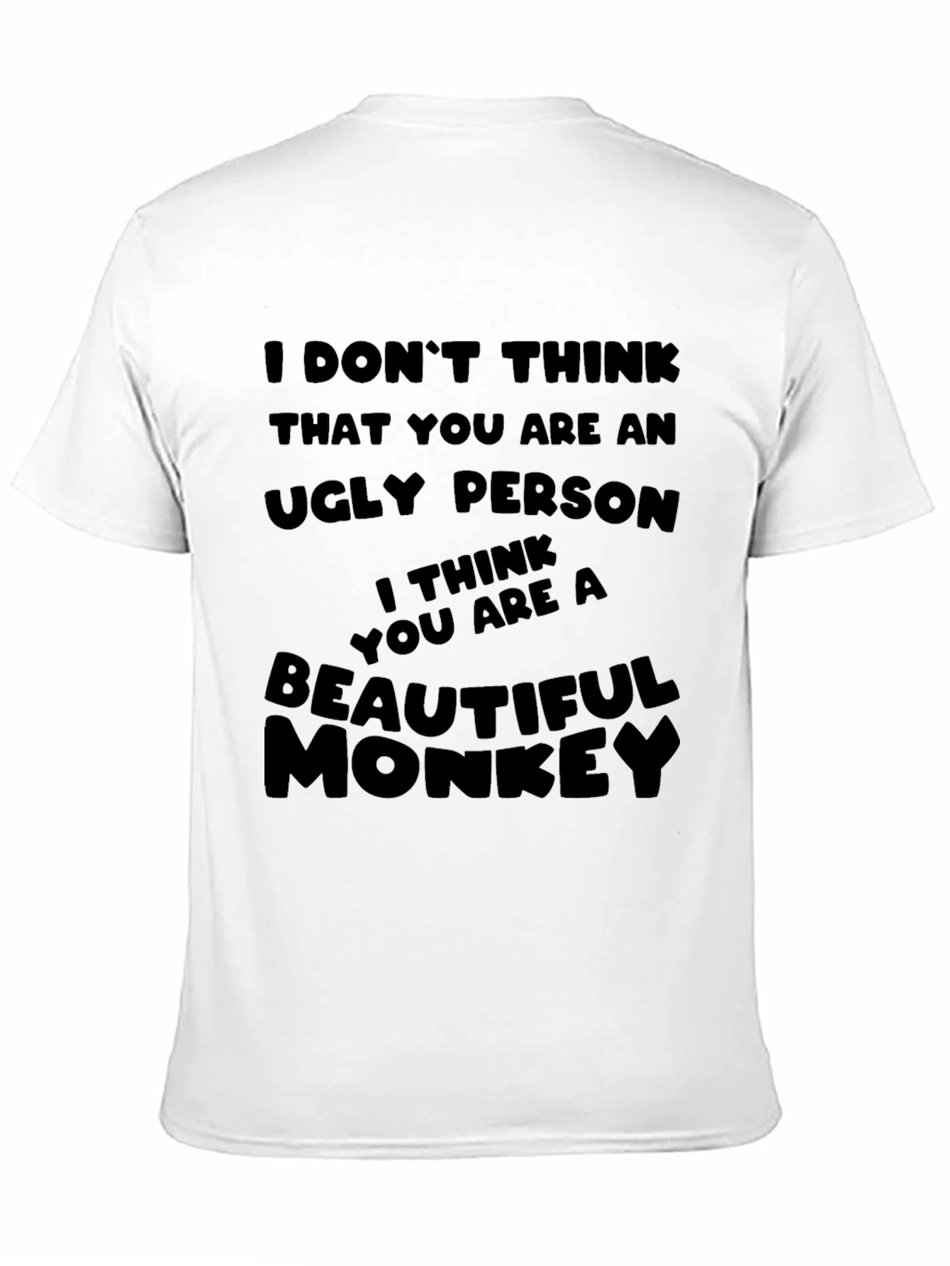Humorous Monkey Graphic Black T-Shirt