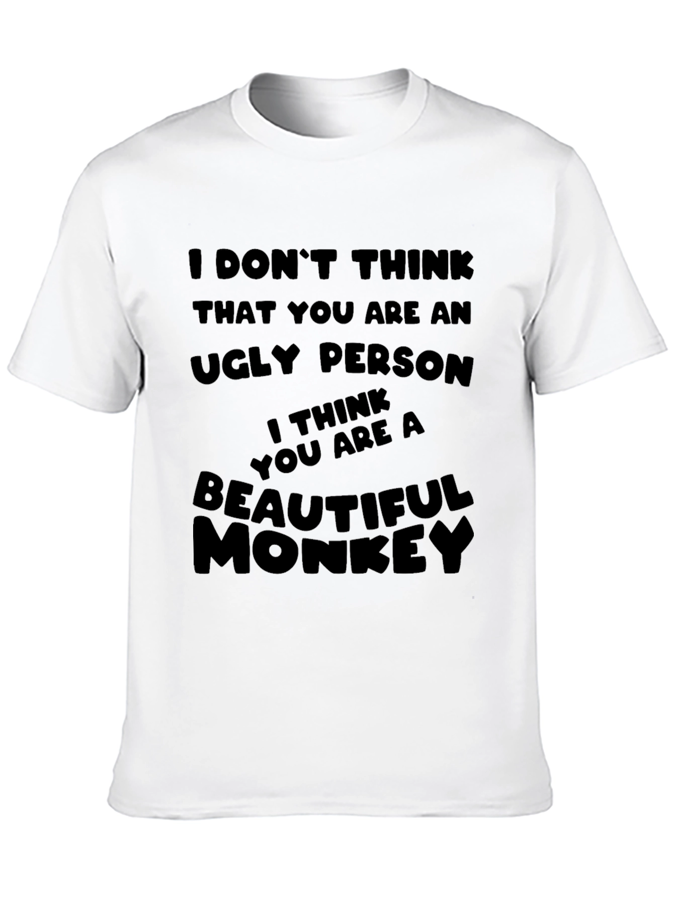 Humorous Monkey Graphic Black T-Shirt