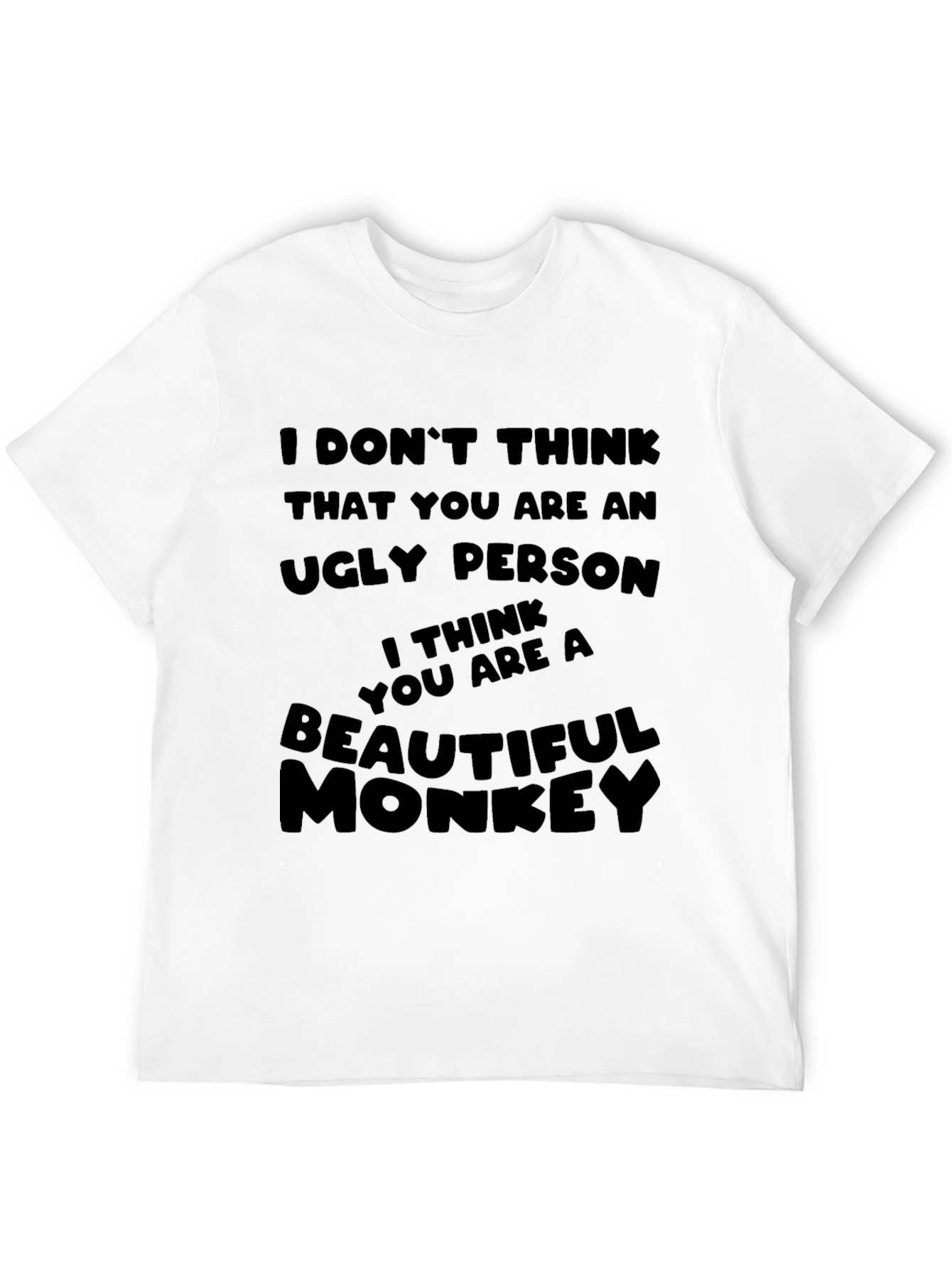 Humorous Monkey Graphic Black T-Shirt