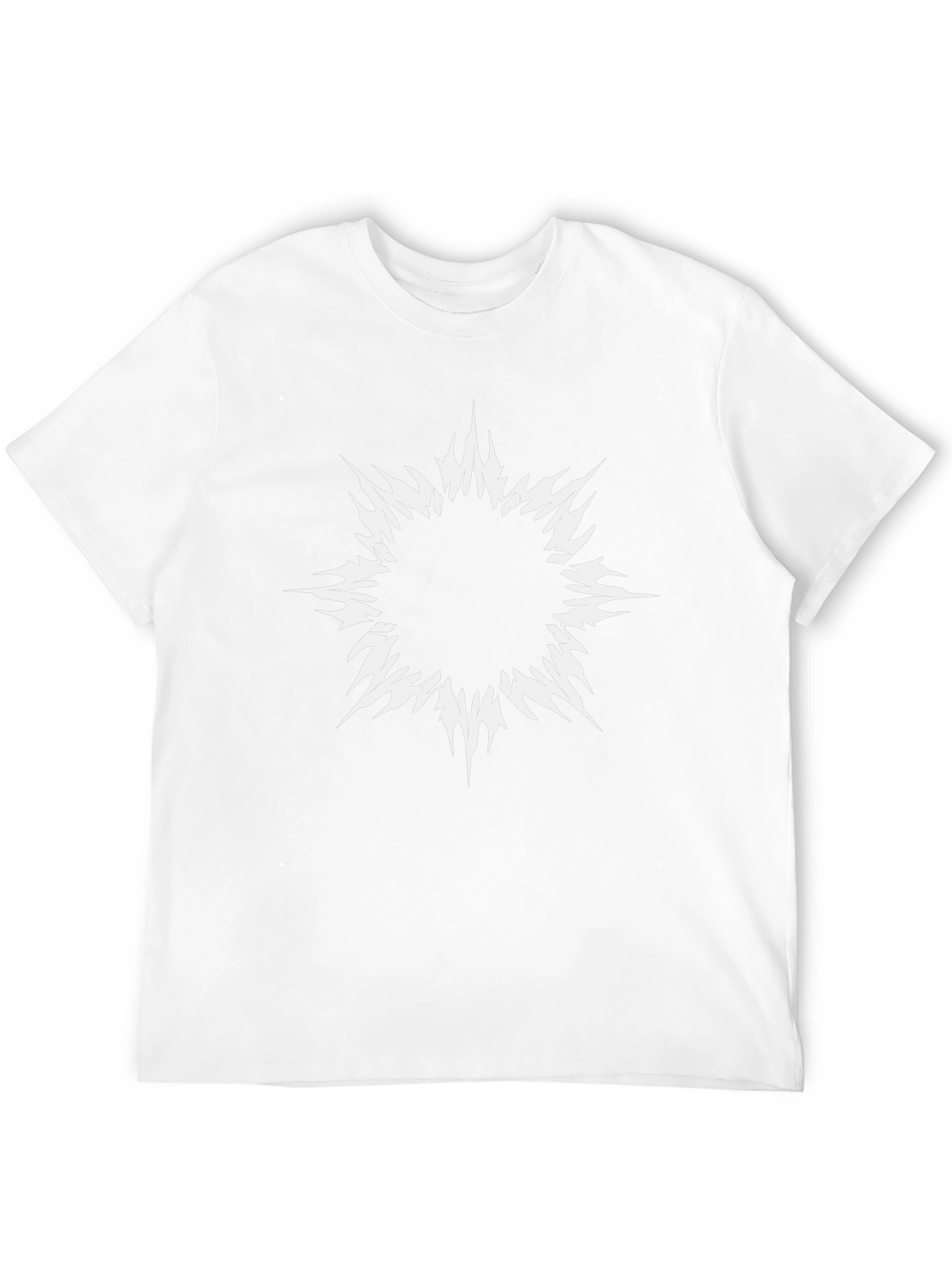 Edgy Graphic Tee: Black Shirt with White Abstract Design