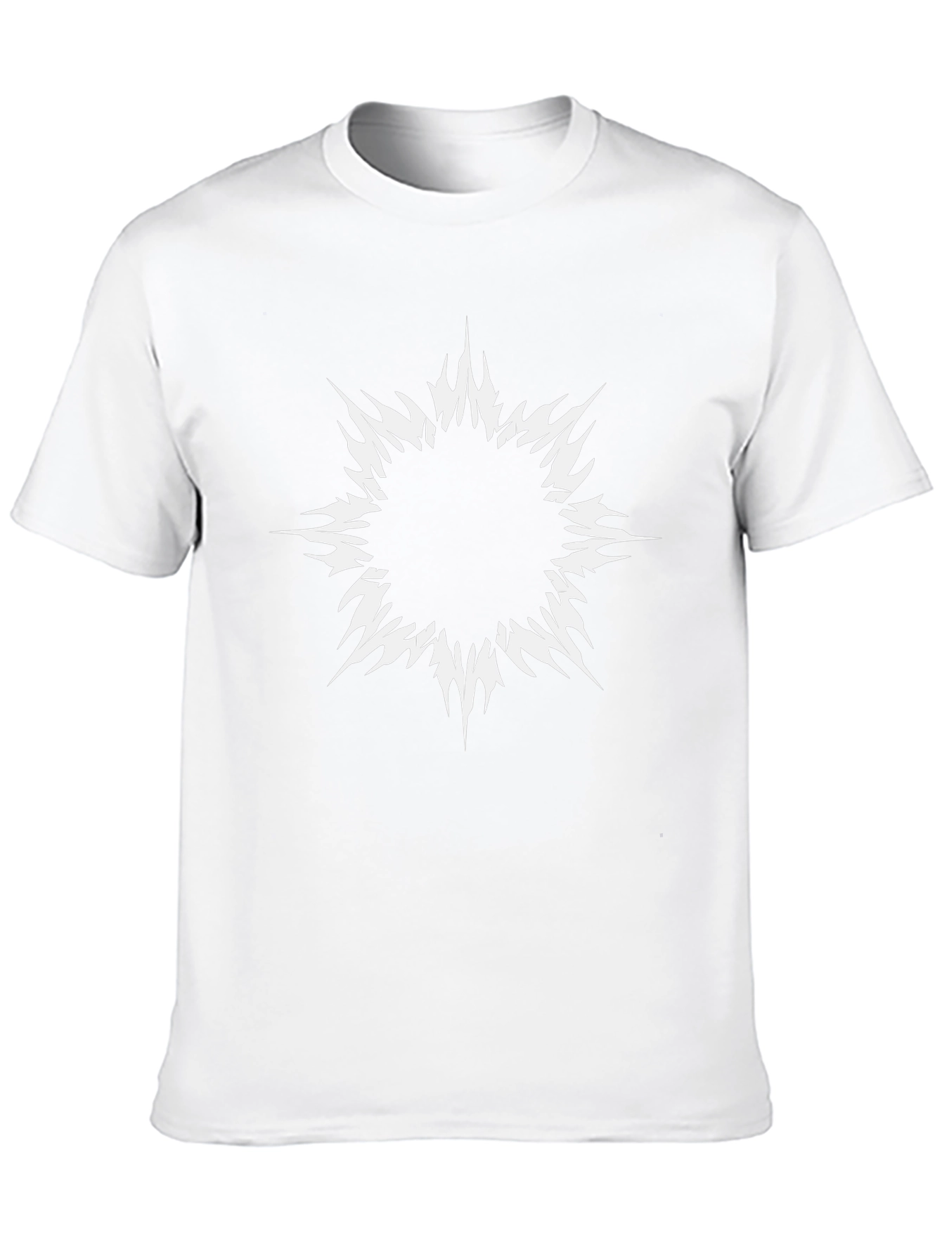 Edgy Graphic Tee: Black Shirt with White Abstract Design