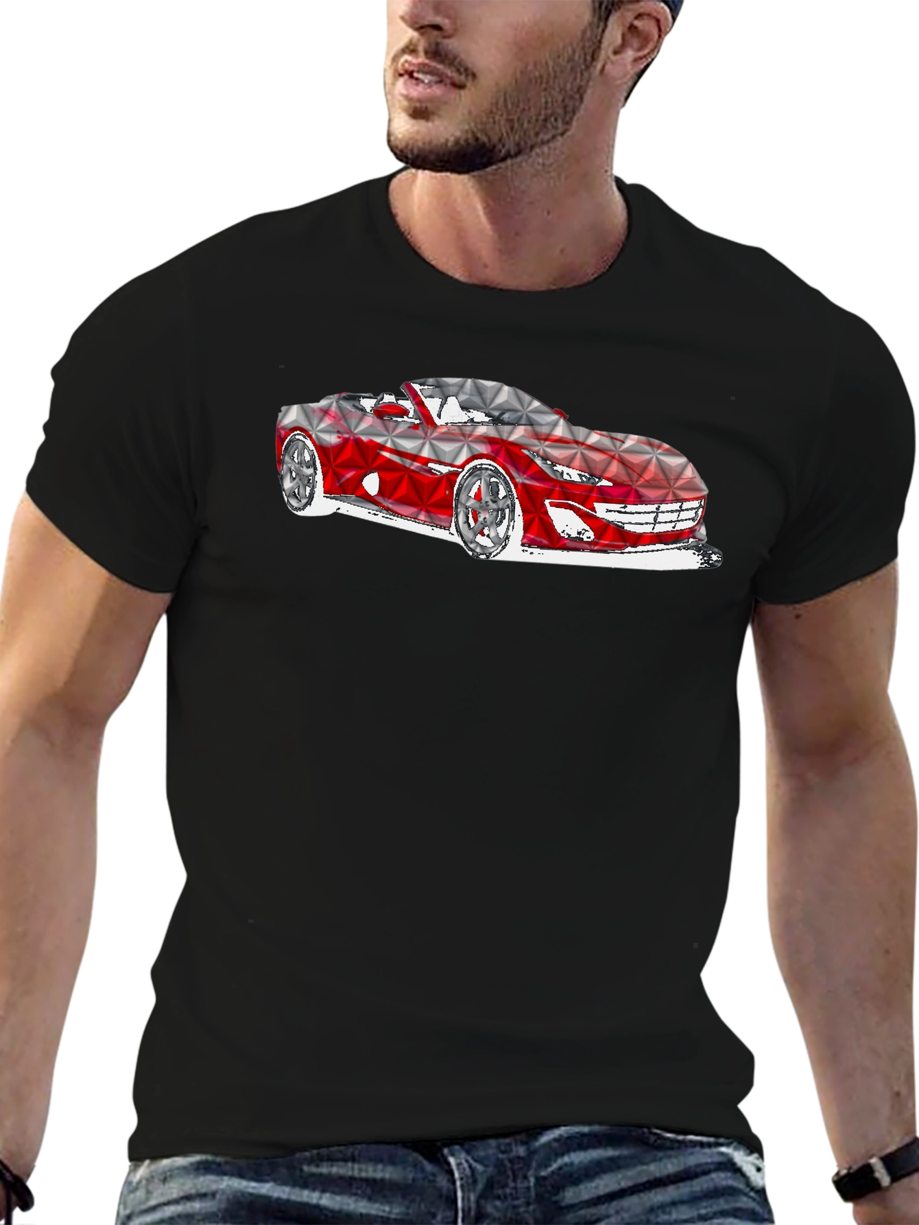 Geometric Car Graphic T-Shirt - Modern Style