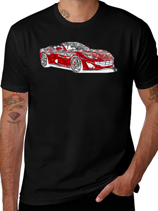Geometric Car Graphic T-Shirt - Modern Style
