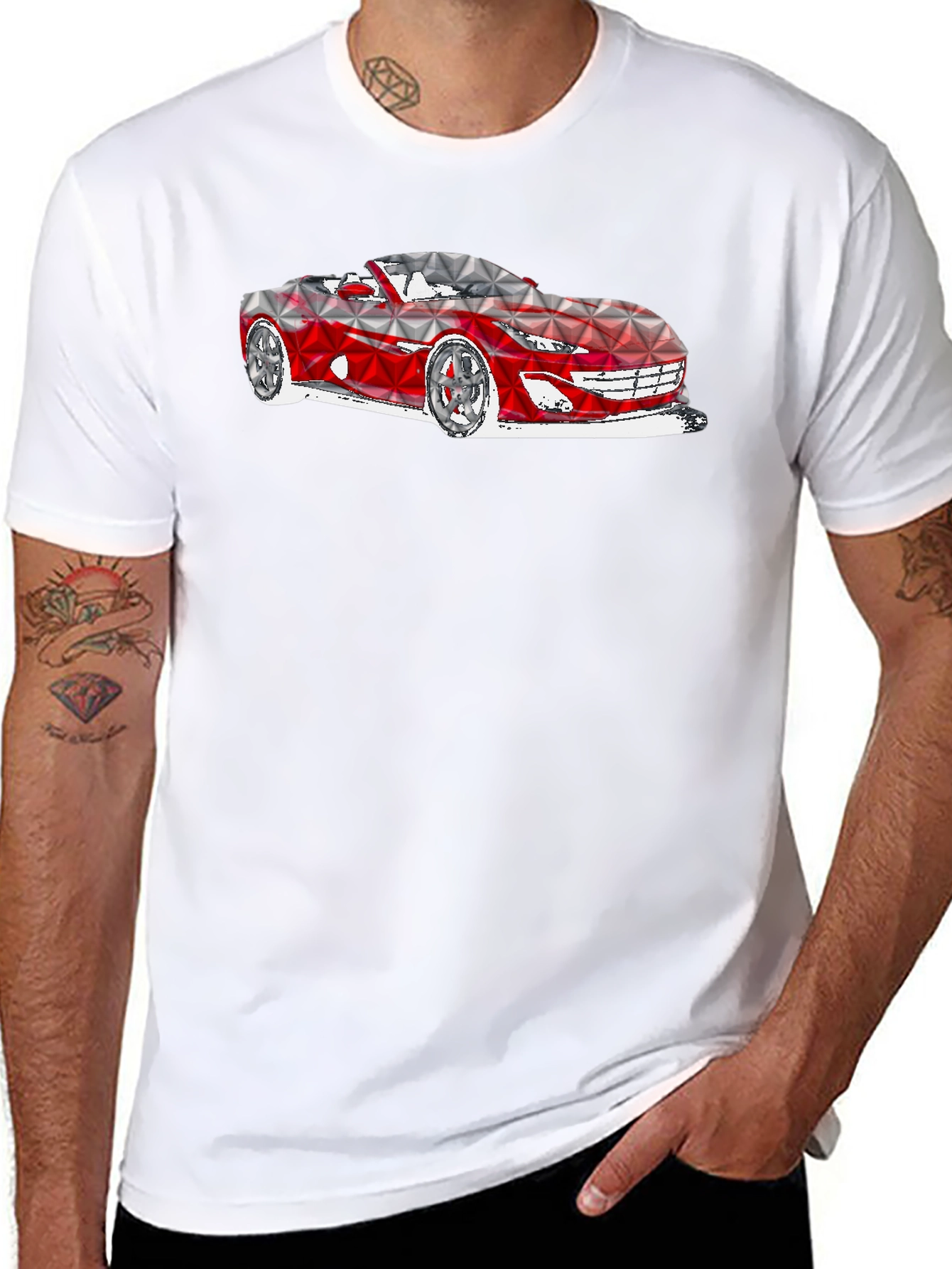 Geometric Car Graphic T-Shirt - Modern Style