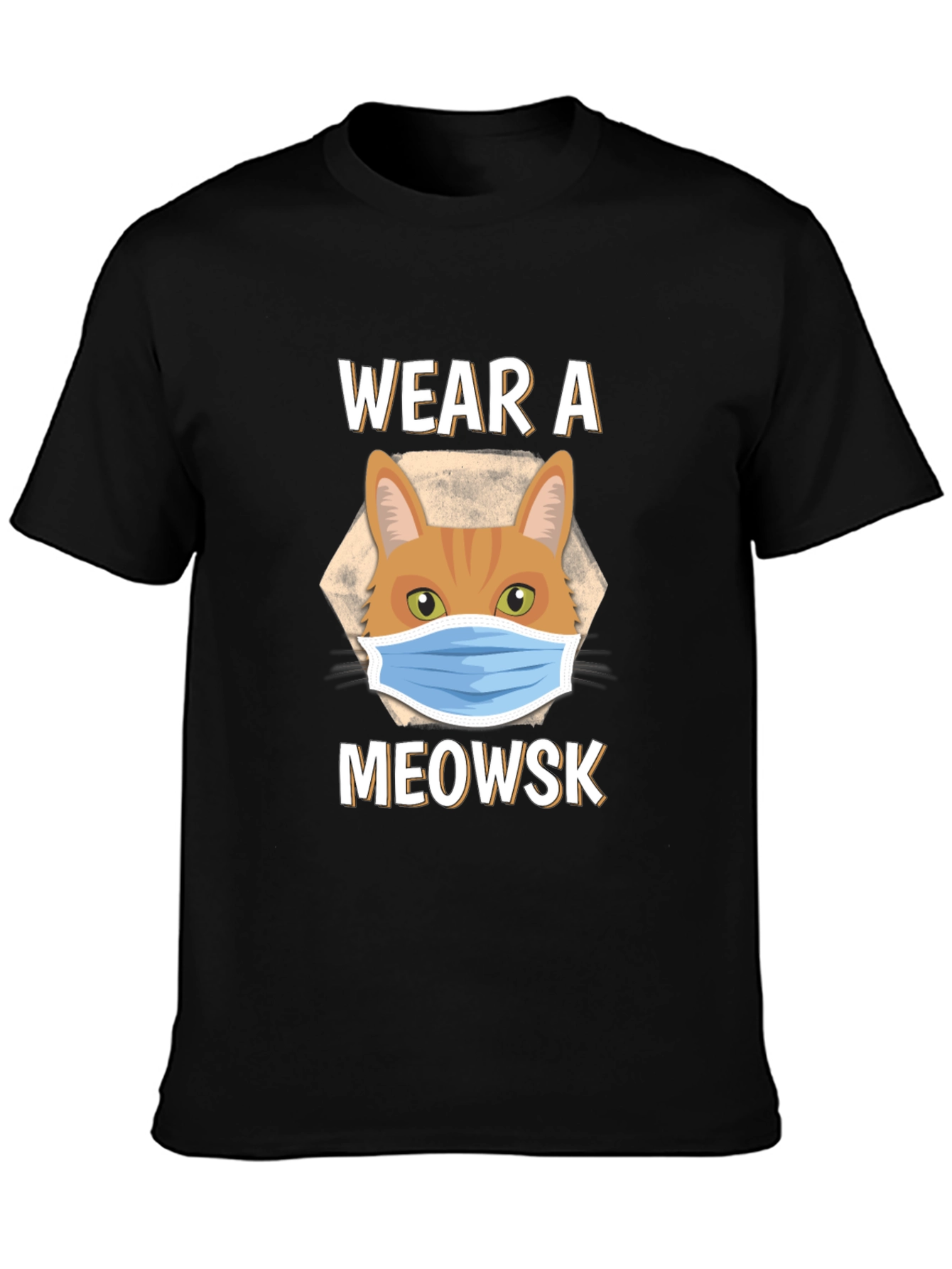 Wear A Meowsk Funny Cat Face Mask T-Shirt