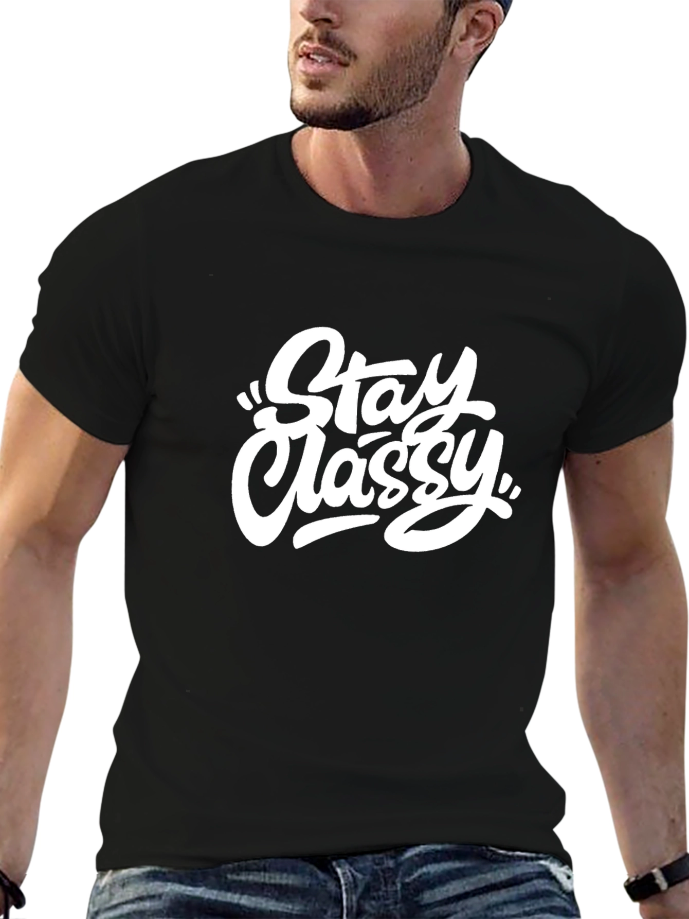 Stay Classy Black Graphic Tee