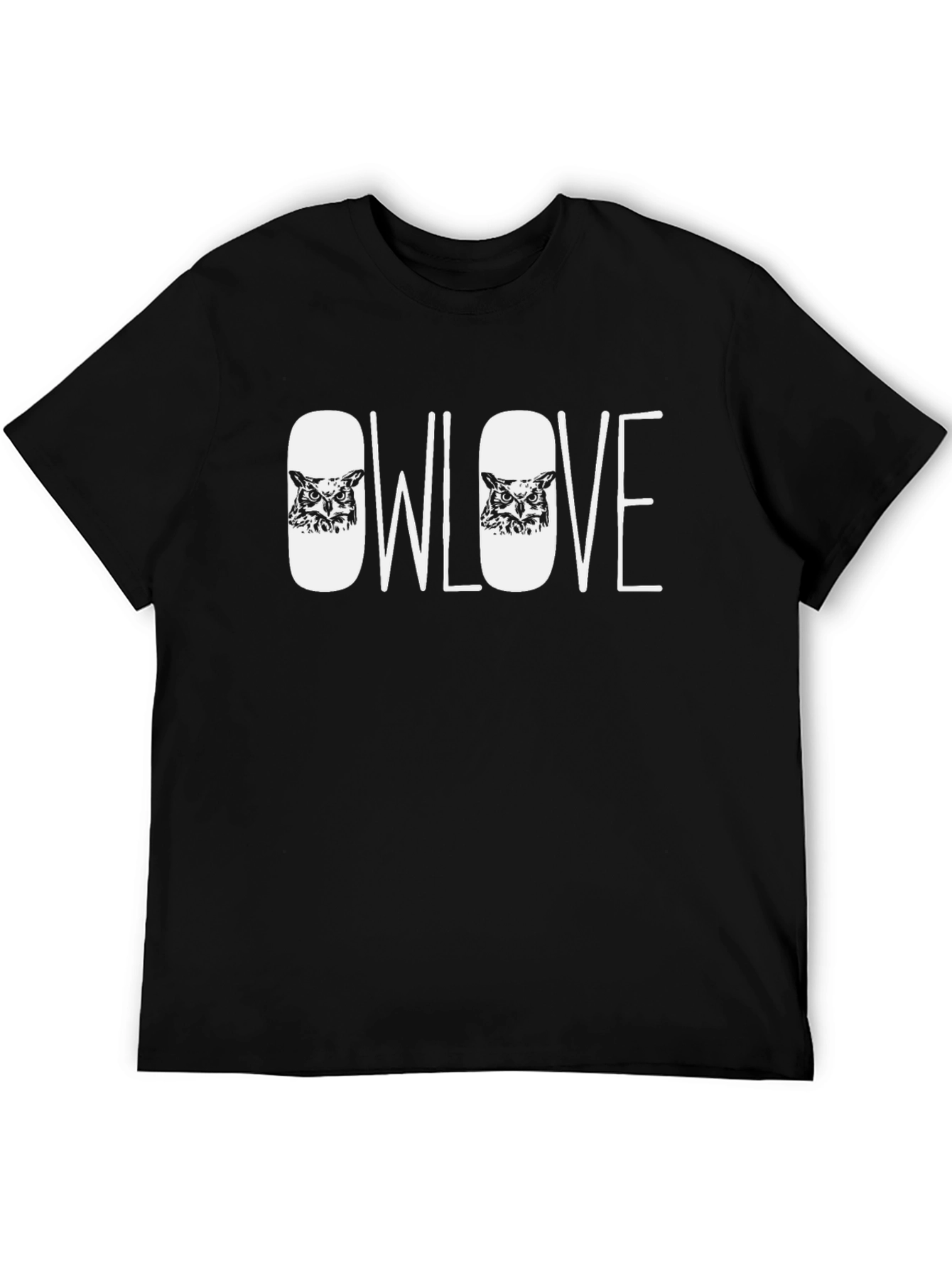 Owl Love Graphic Tee - Black Cotton Blend